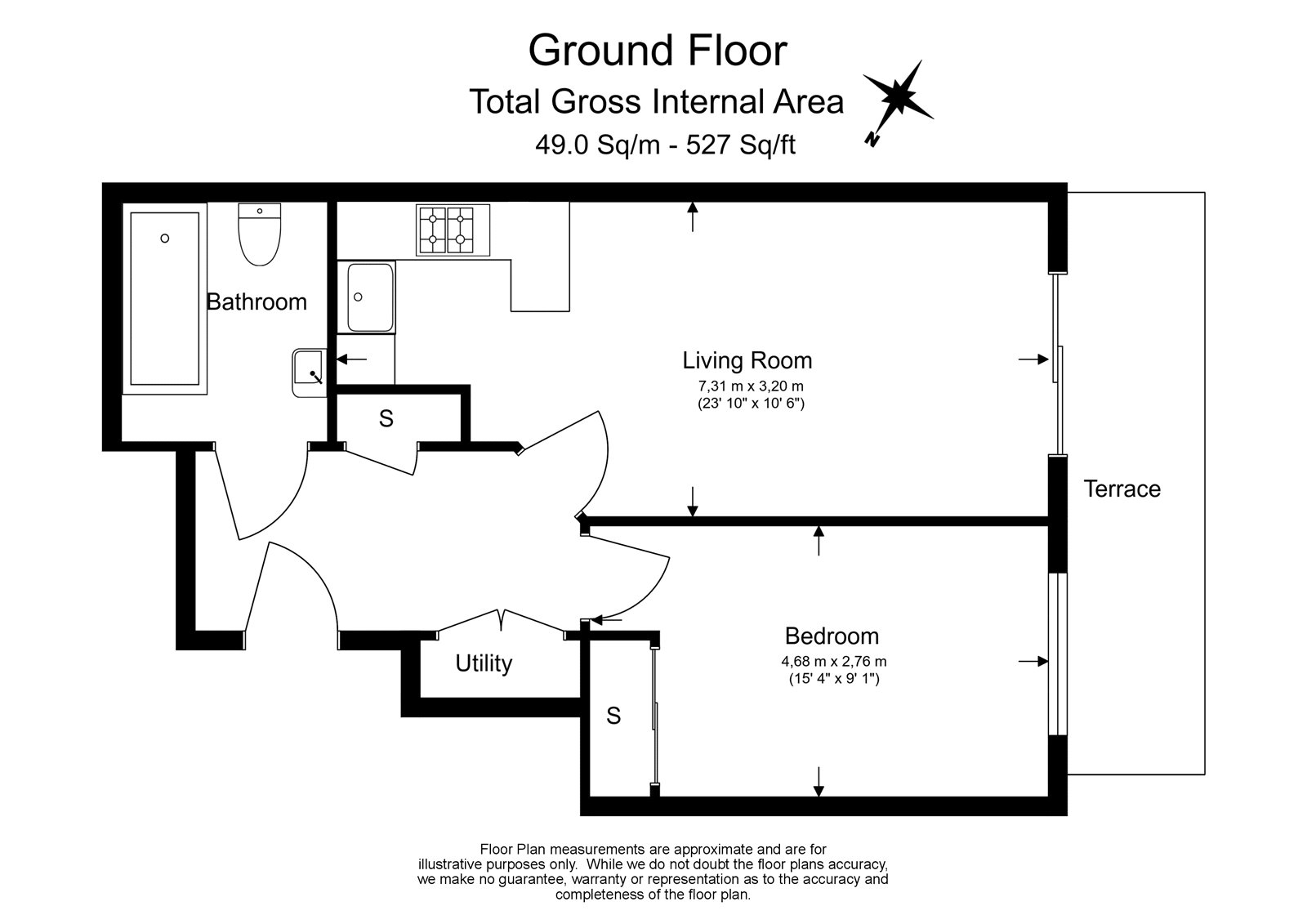 1 bedroom apartments/flats to sale in Napier House, Bromyard Avenue, Ealing-Floorplan