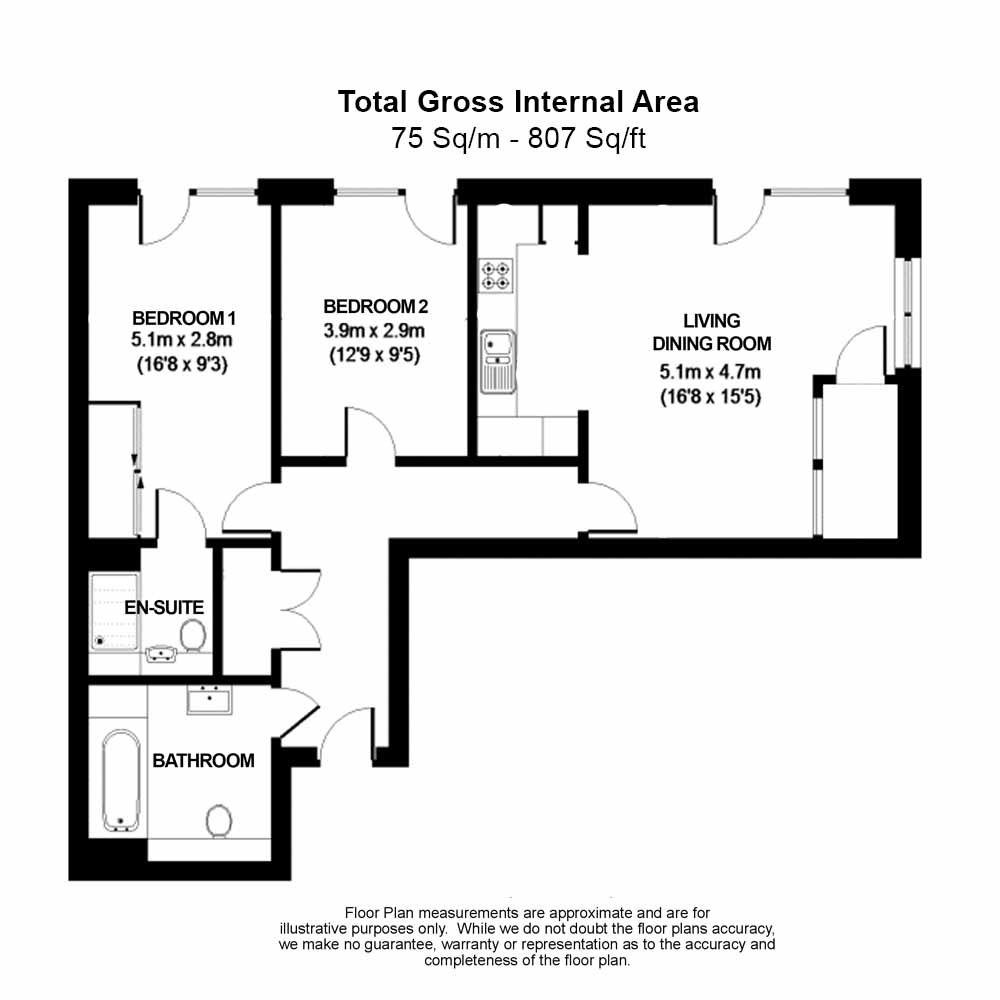 2 bedrooms apartments/flats to sale in Faraday Road, North Kensington-Floorplan