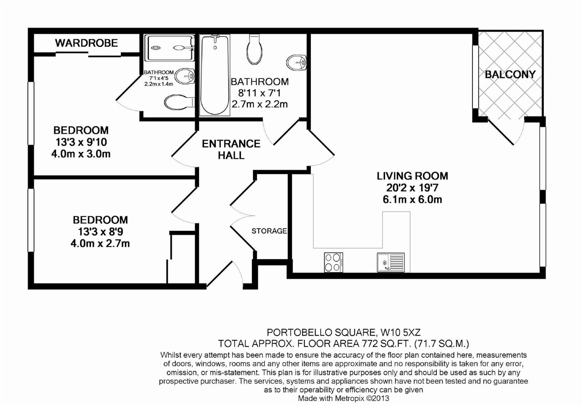 2 bedrooms apartments/flats to sale in Bonchurch Road, North Kensington-Floorplan