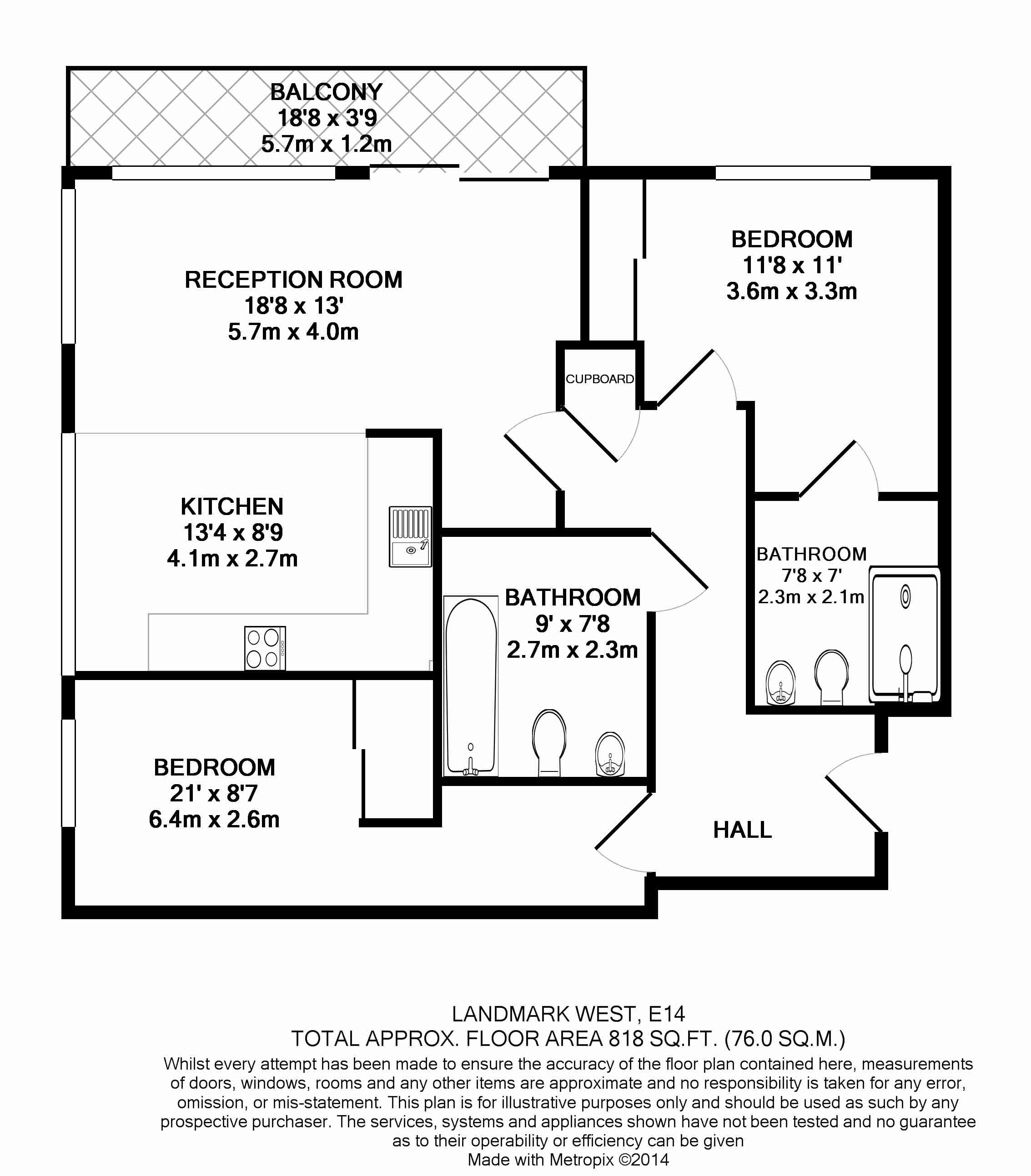 2 bedrooms apartments/flats to sale in Marsh Wall, Canary Wharf-Floorplan