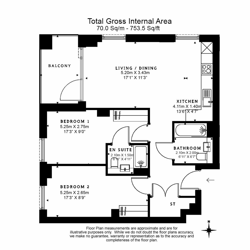 2 bedrooms apartments/flats to sale in Western Circus, Western Avenue, Acton, London-Floorplan