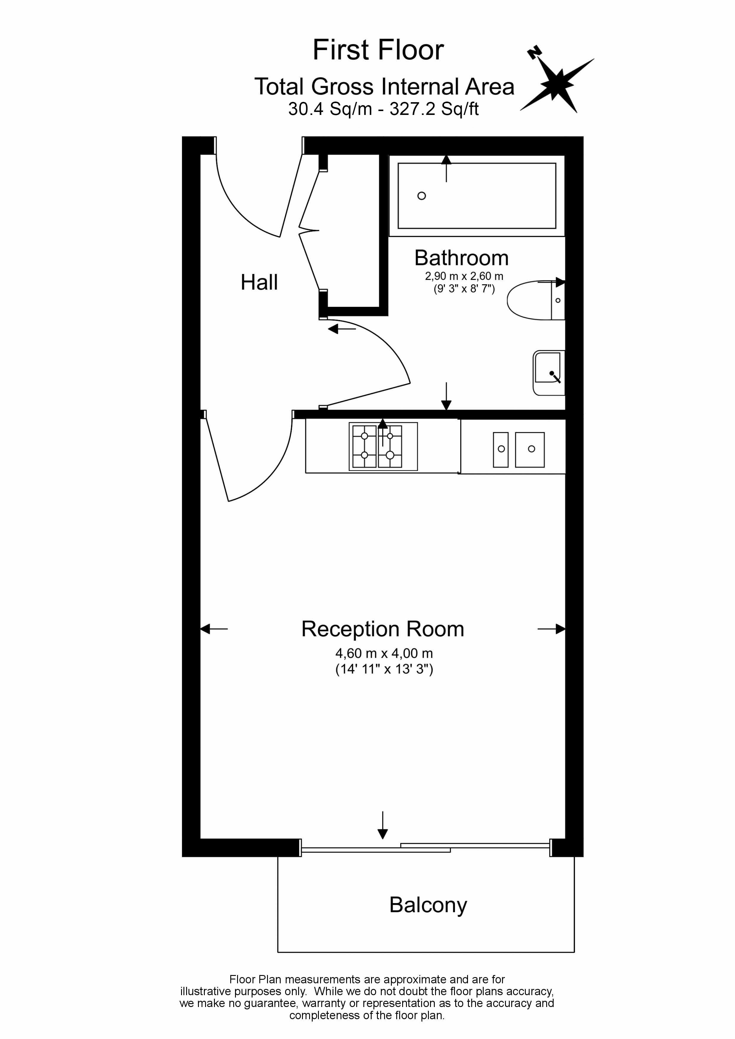 Studio apartments/flats to sale in Yeo Street, Bromley-By- Bow-Floorplan