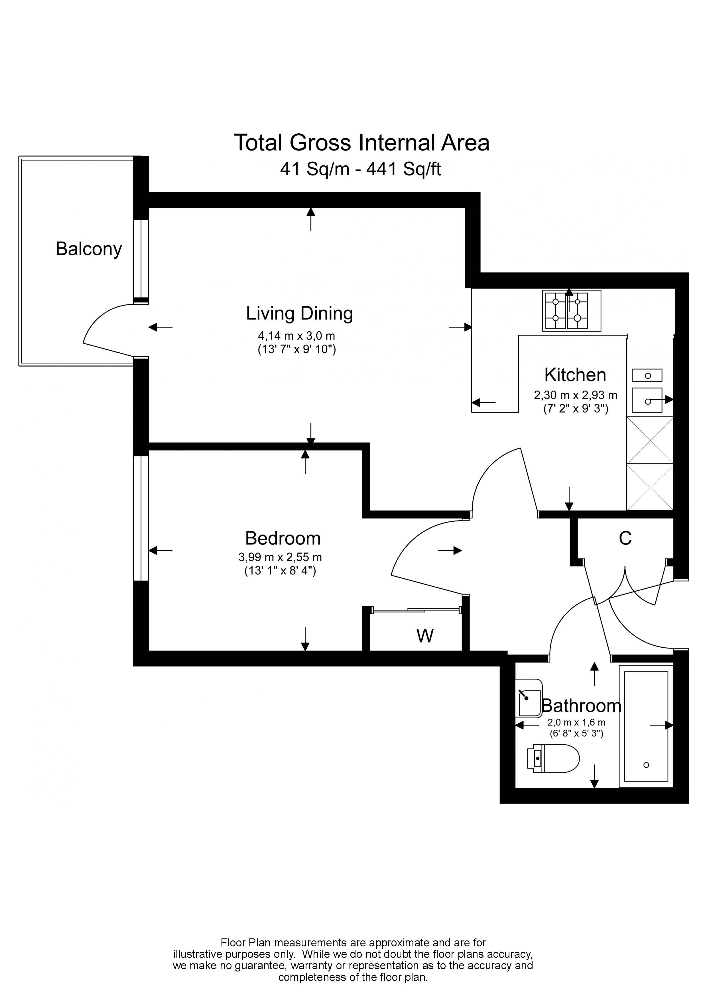 1 bedroom apartments/flats to sale in Skyline House, Dickens Yard, Longfield Avenue-Floorplan