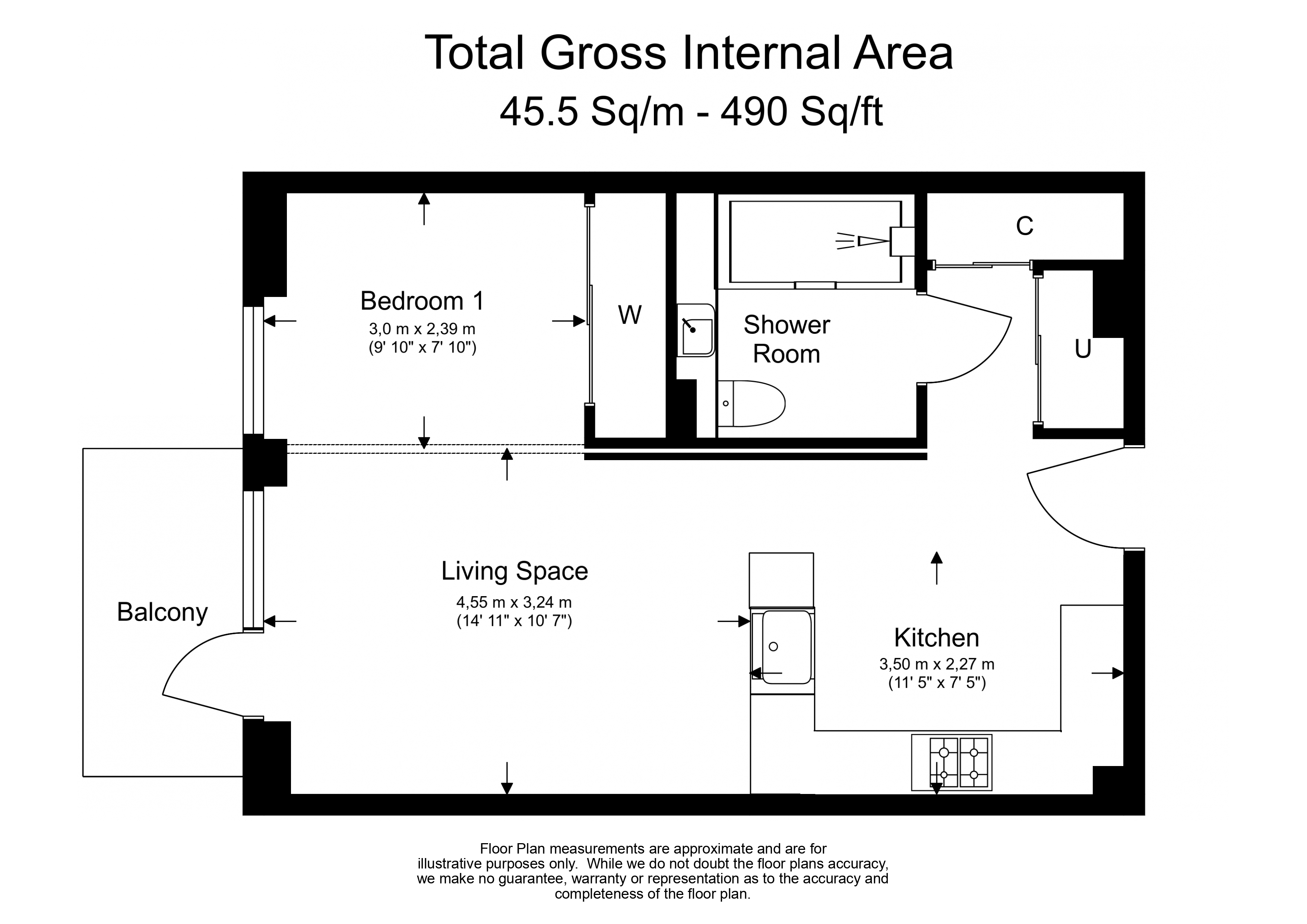1 bedroom apartments/flats to sale in Fountain Park Way, White City-Floorplan