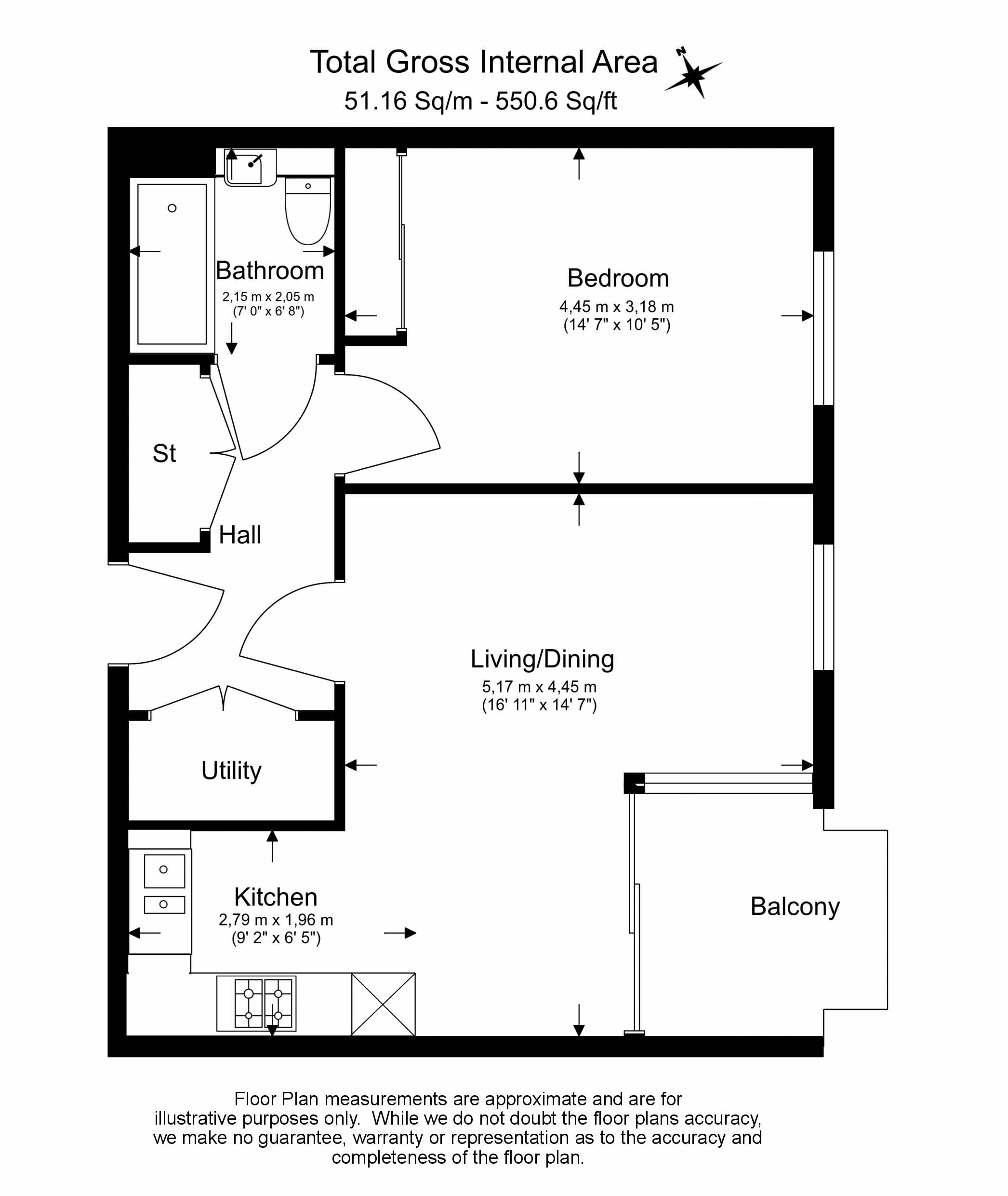 1 bedroom apartments/flats to sale in Hendon Waterside, 1 Moorhen Drive, West Hendon-Floorplan