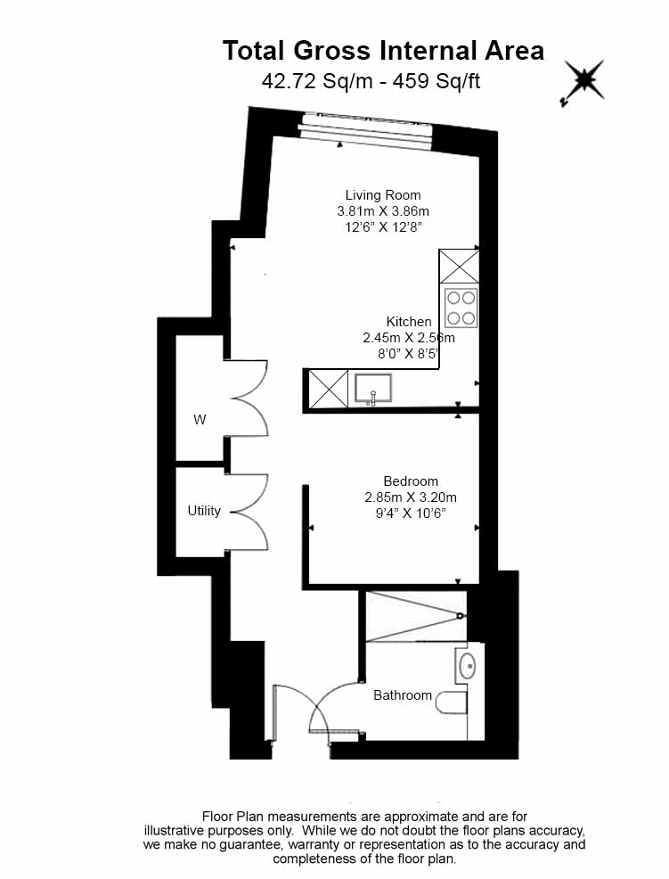 1 bedroom apartments/flats to sale in Newcastle Place, Paddington, London-Floorplan