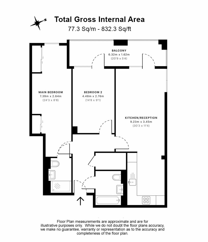 2 bedrooms apartments/flats to sale in Plumstead Road, Woolwich, London-Floorplan