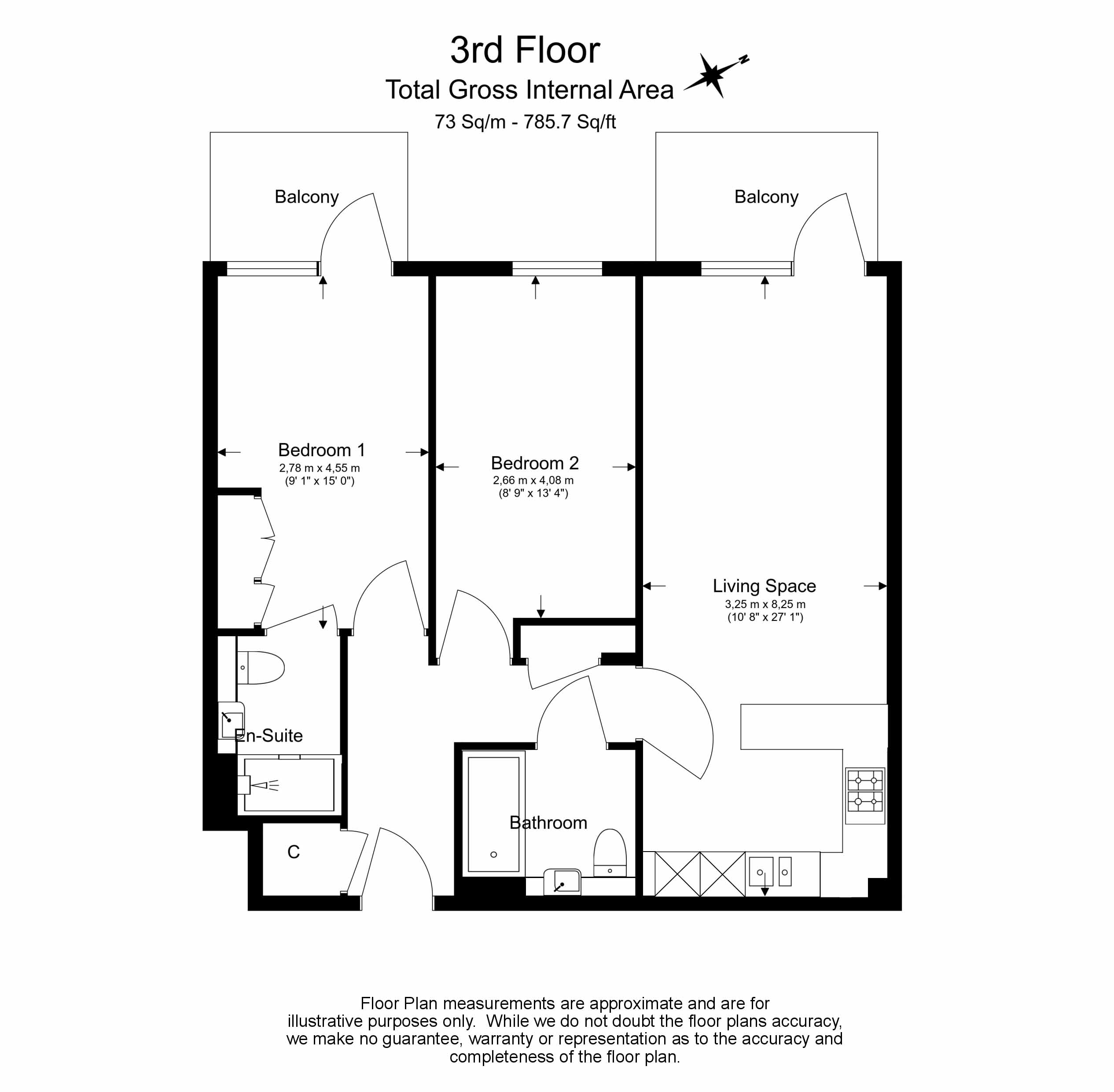 2 bedrooms apartments/flats to sale in Argent House, 3 Beaufort Square, Colindale-Floorplan