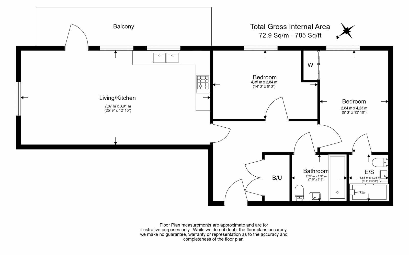 2 bedrooms apartments/flats to sale in Chrome Apartments, Hargrave Drive, Harrow-Floorplan