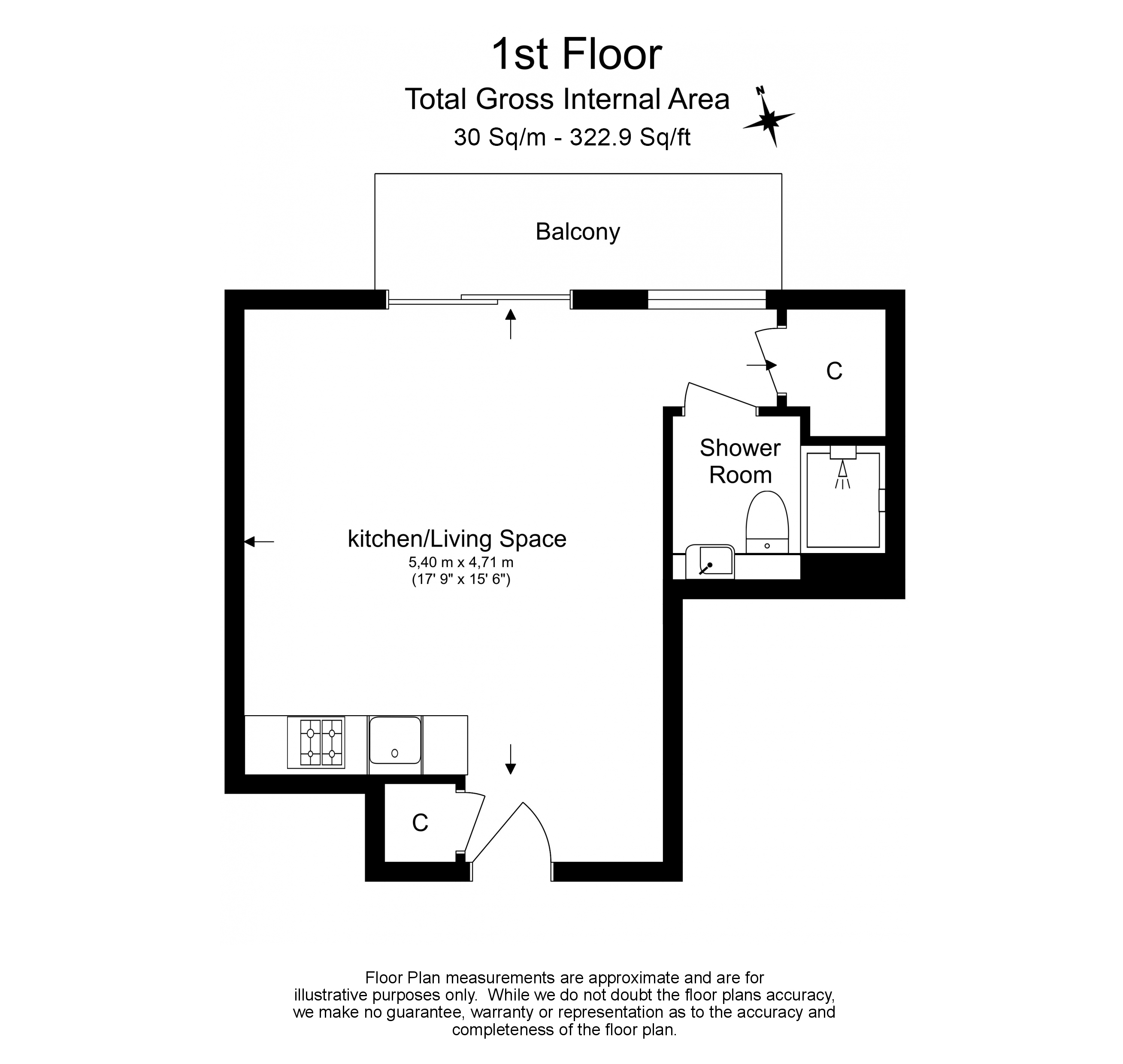 Studio apartments/flats to sale in Carleton House, 20 Boulevard Drive, Beaufort Park-Floorplan