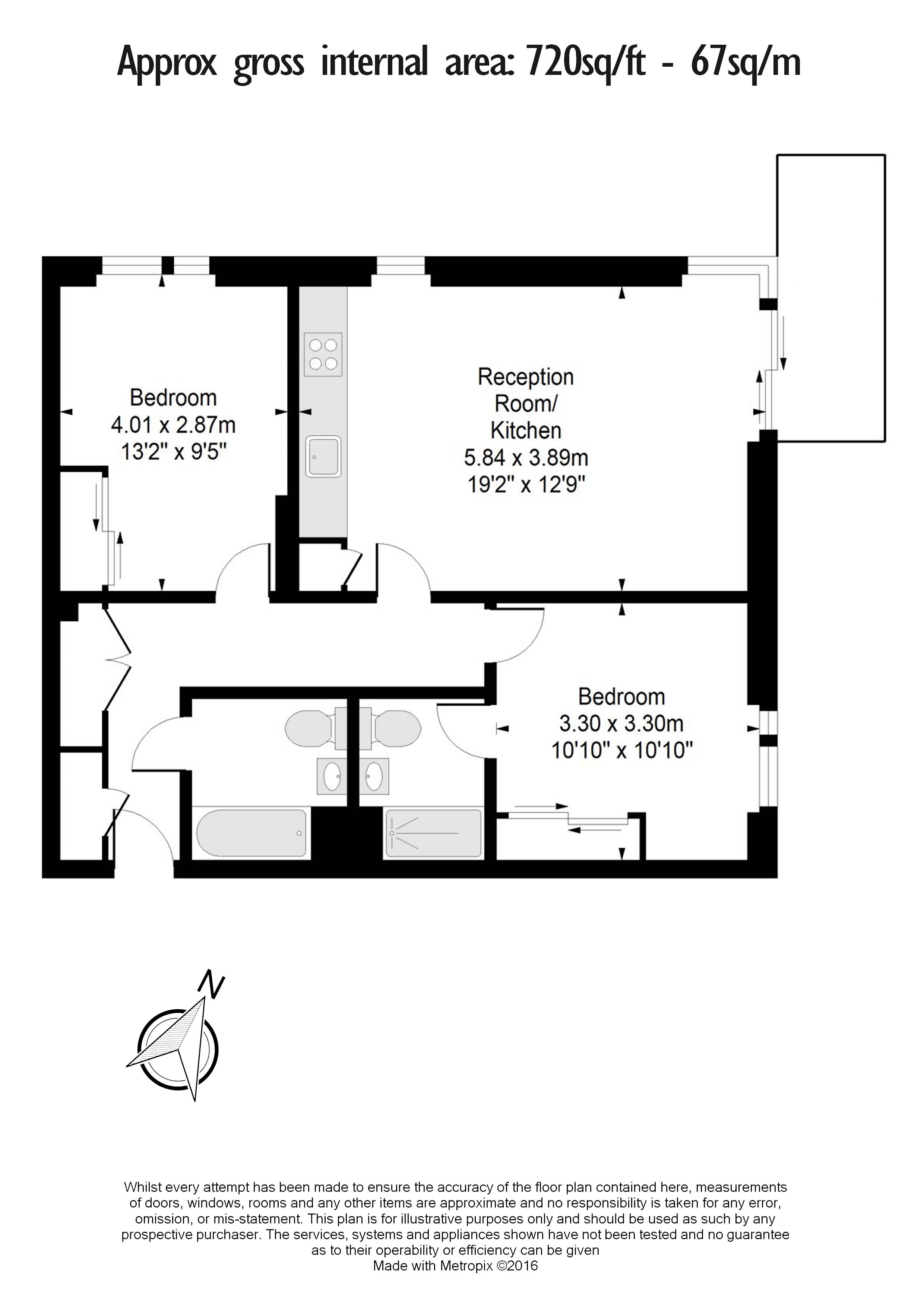 2 bedrooms apartments/flats to sale in Goodchild Road, Manor House-Floorplan