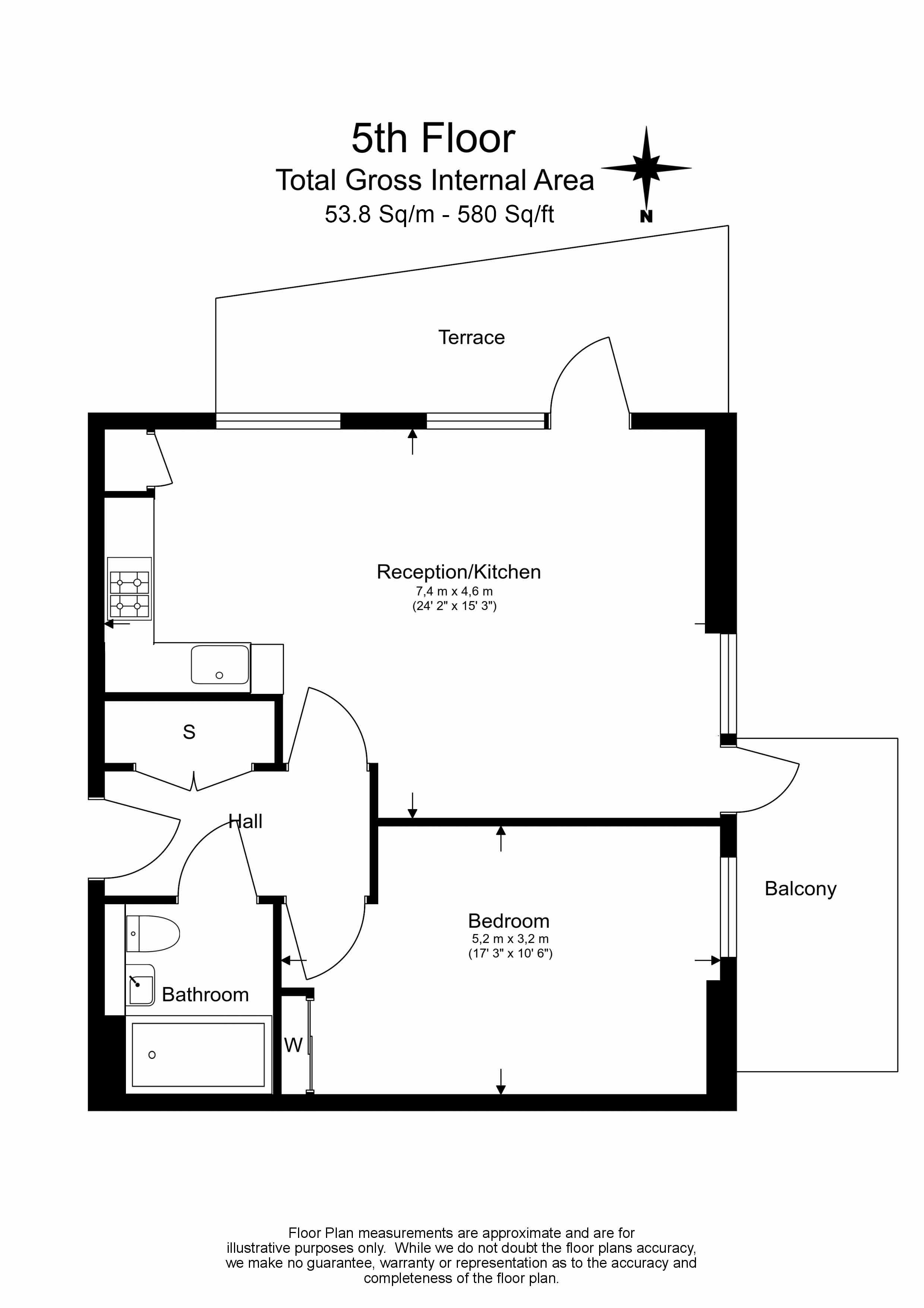 1 bedroom apartments/flats to sale in Merrick Road, Southall-Floorplan