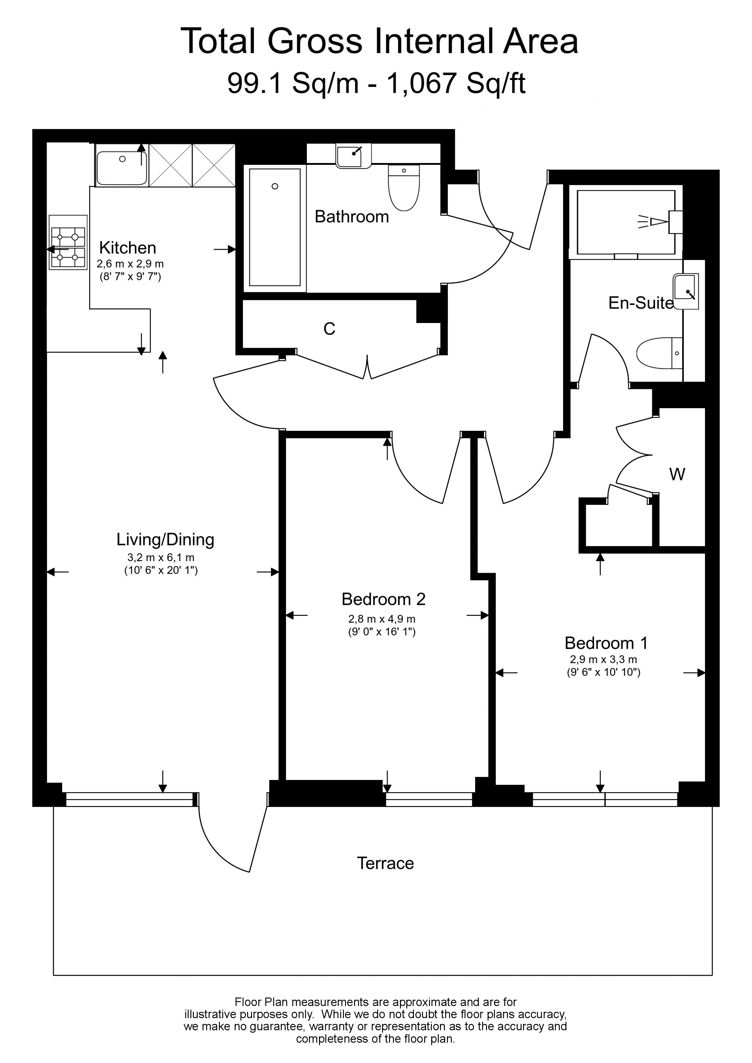 2 bedrooms apartments/flats to sale in Filmworks Walk, Ealing-Floorplan