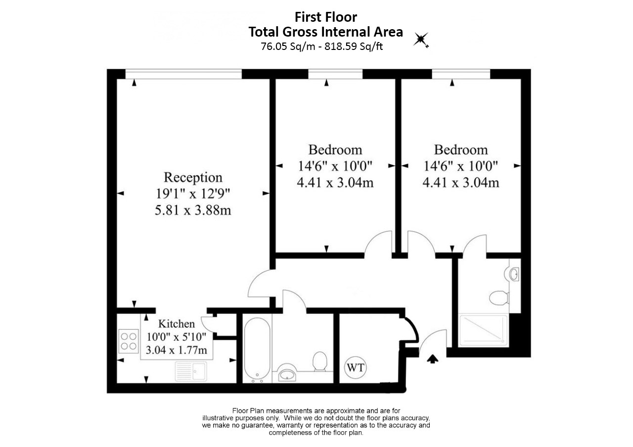 2 bedrooms apartments/flats to sale in Mannock Close, Colindale-Floorplan
