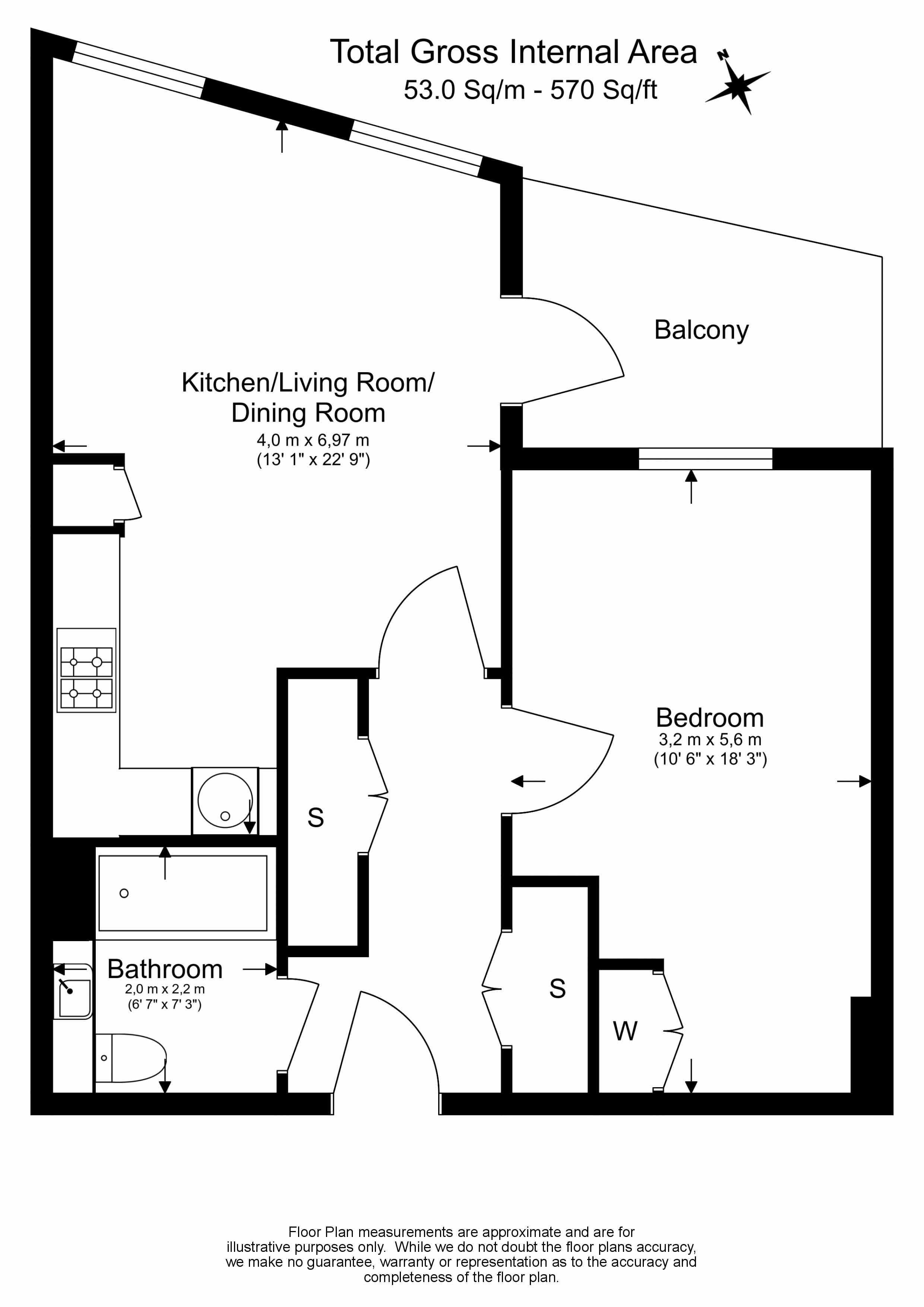 1 bedroom apartments/flats to sale in Edgware Road, Colindale-Floorplan