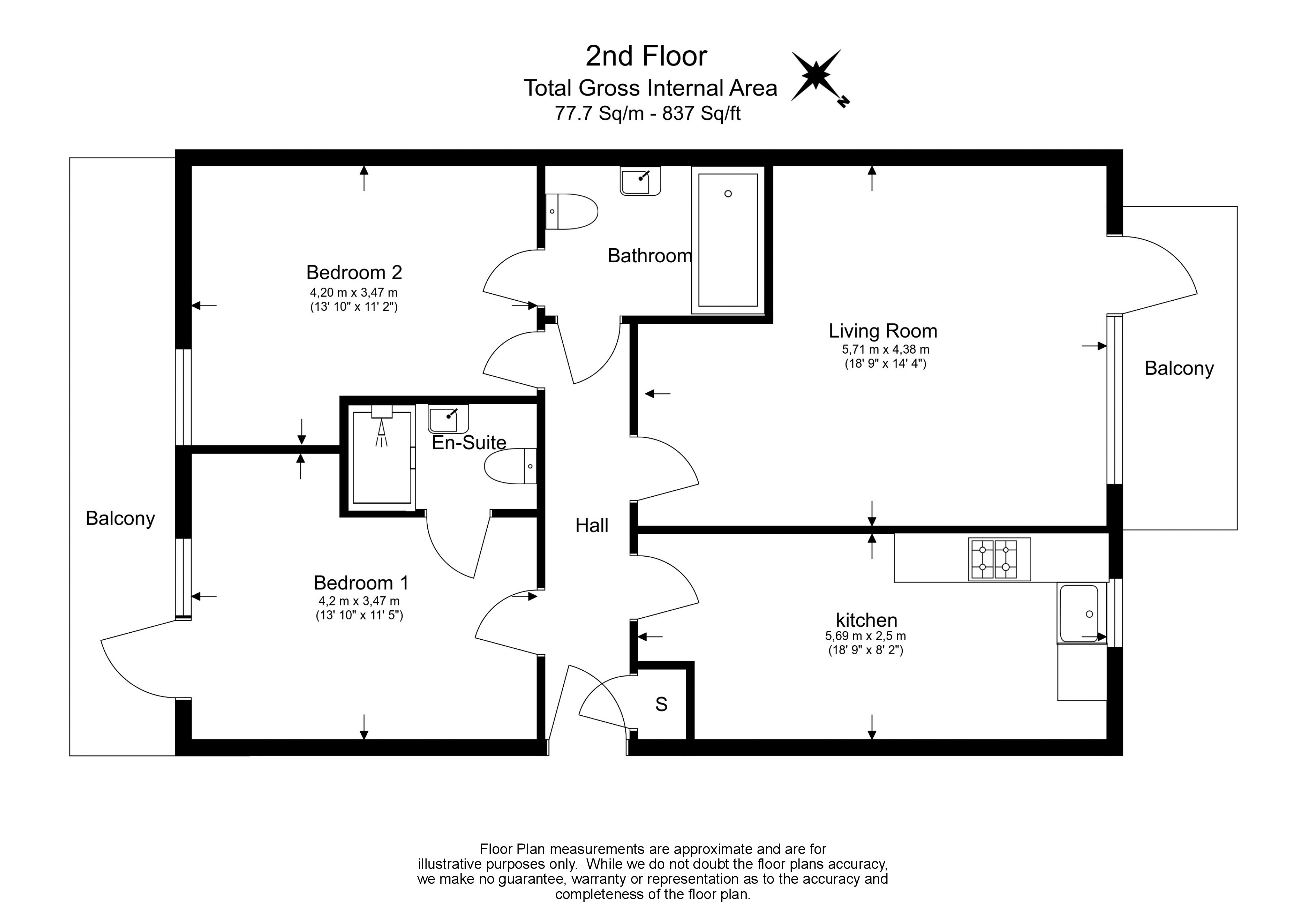 2 bedrooms apartments/flats to sale in Charcot Road, Colindale-Floorplan