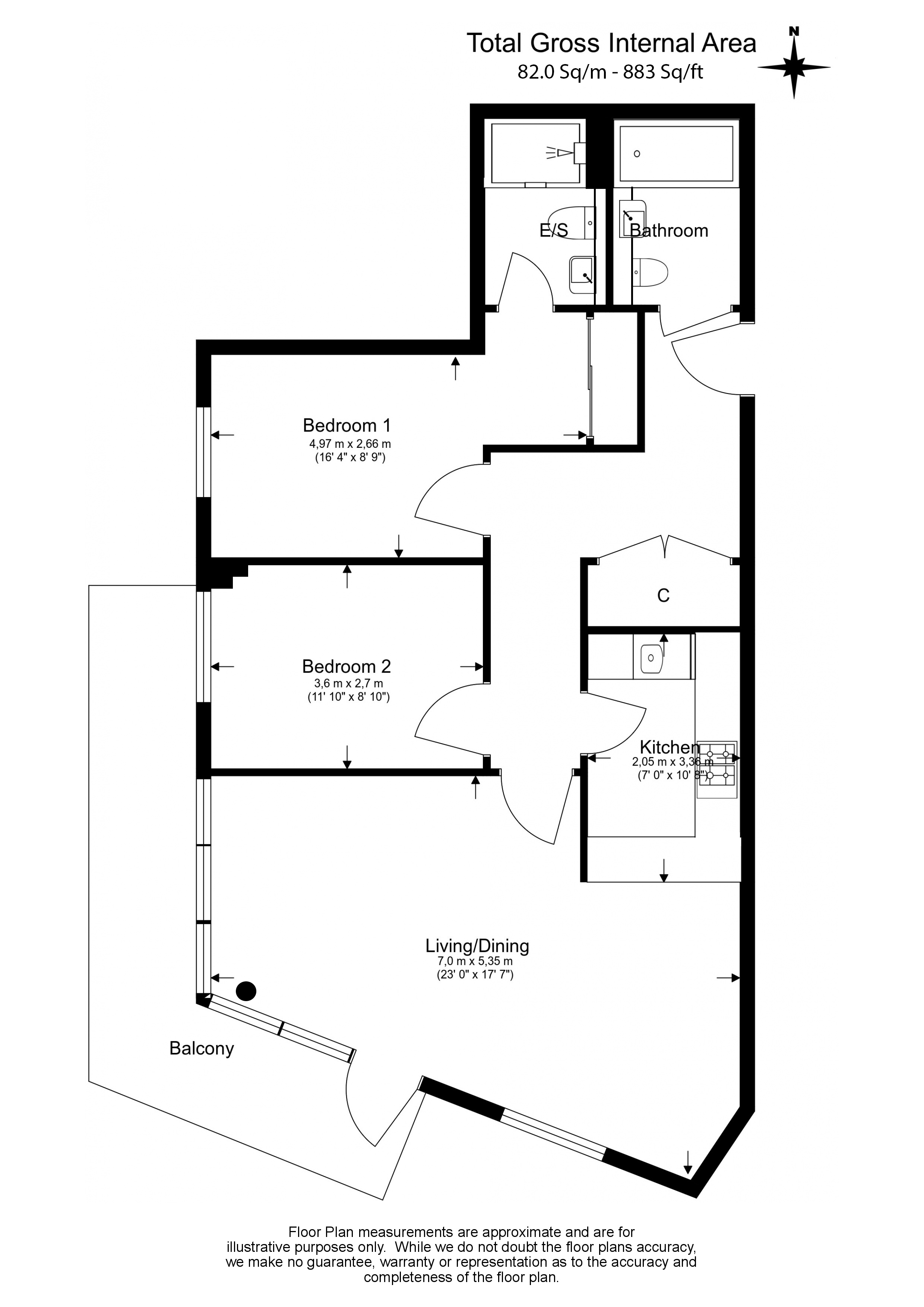 2 bedrooms apartments/flats to sale in Longfield Avenue, Ealing-Floorplan