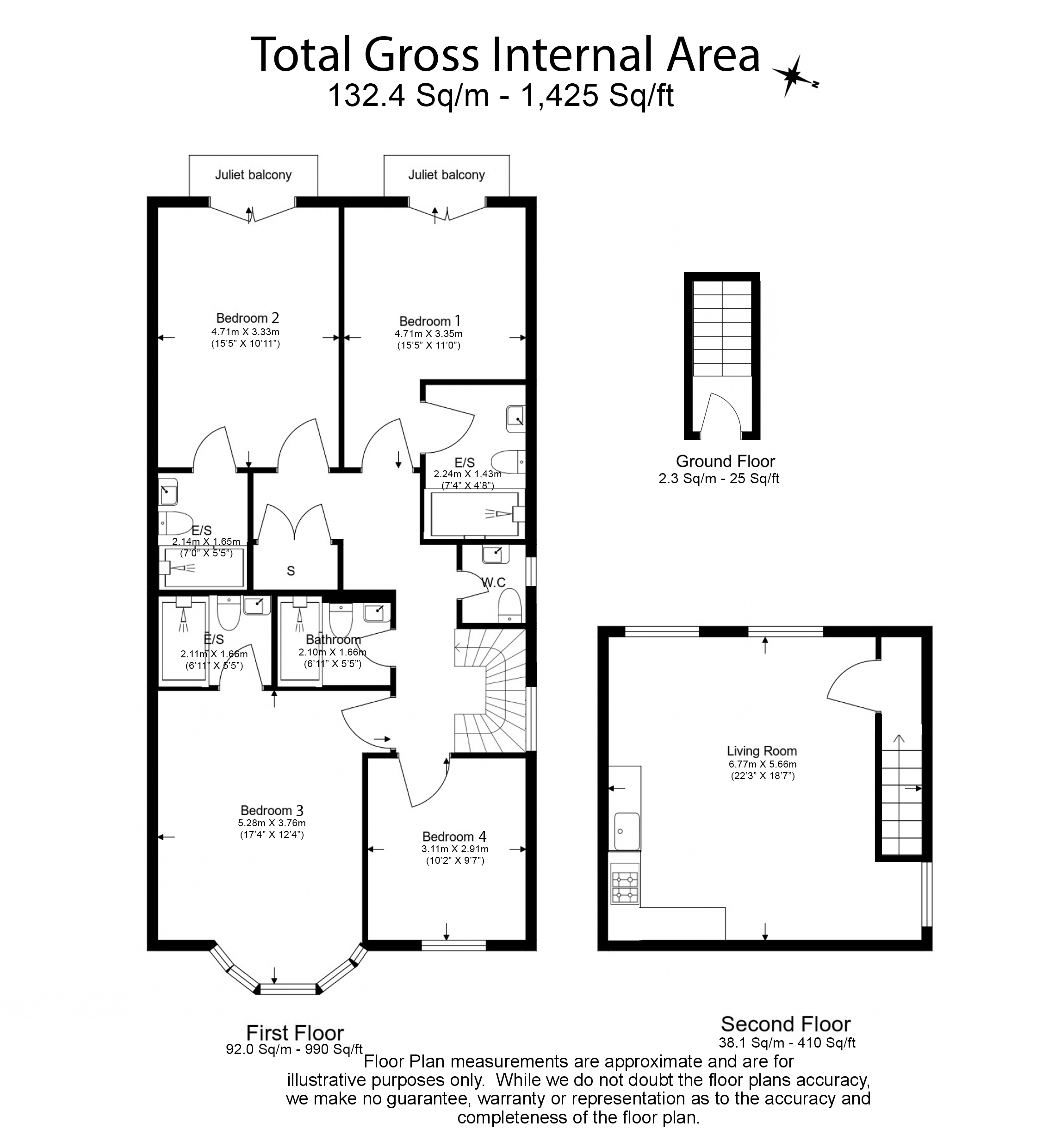 4 bedrooms apartments/flats to sale in Hillcrest Road, London-Floorplan