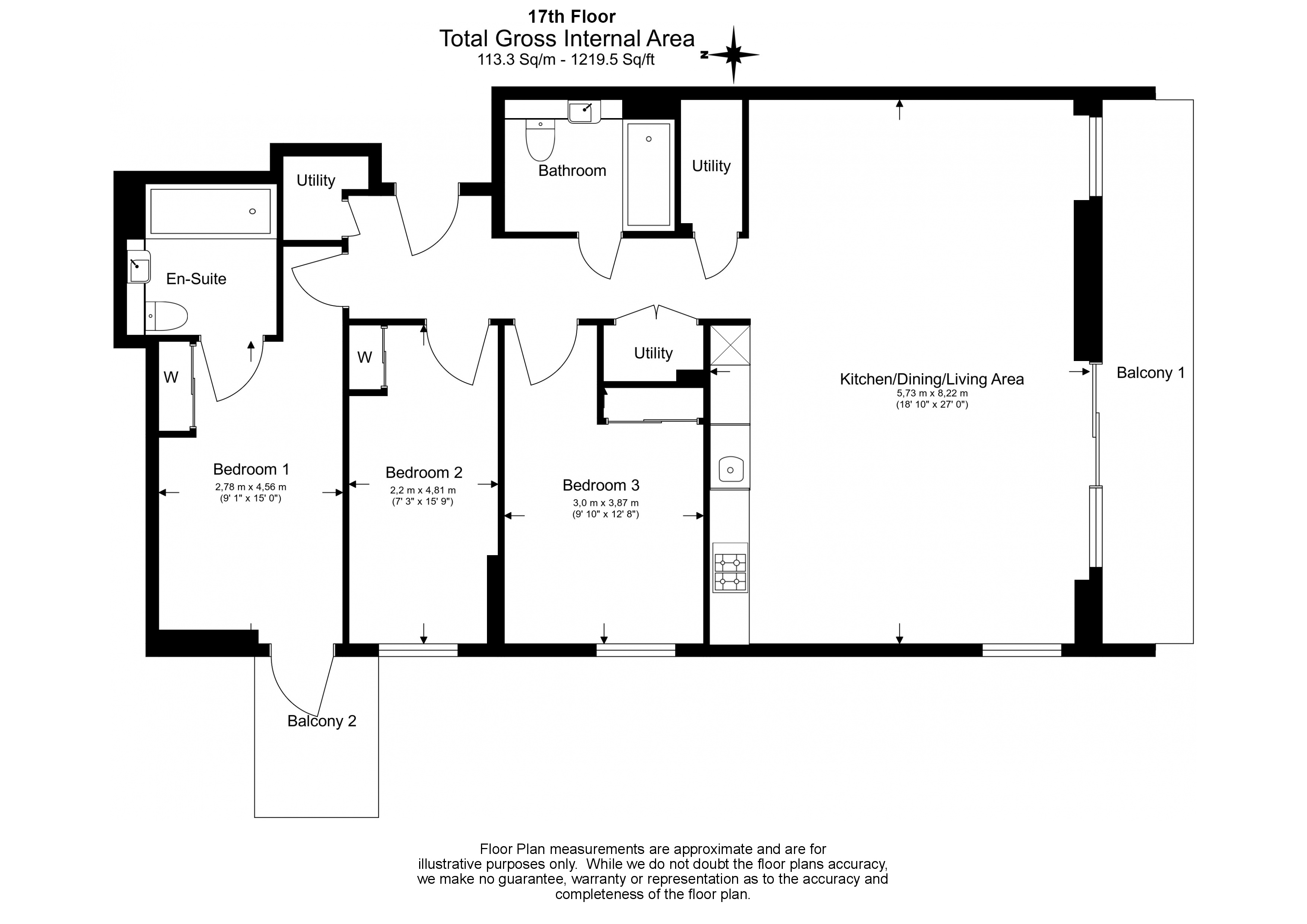 3 bedrooms apartments/flats to sale in Elvin Gardens, Wembley-Floorplan
