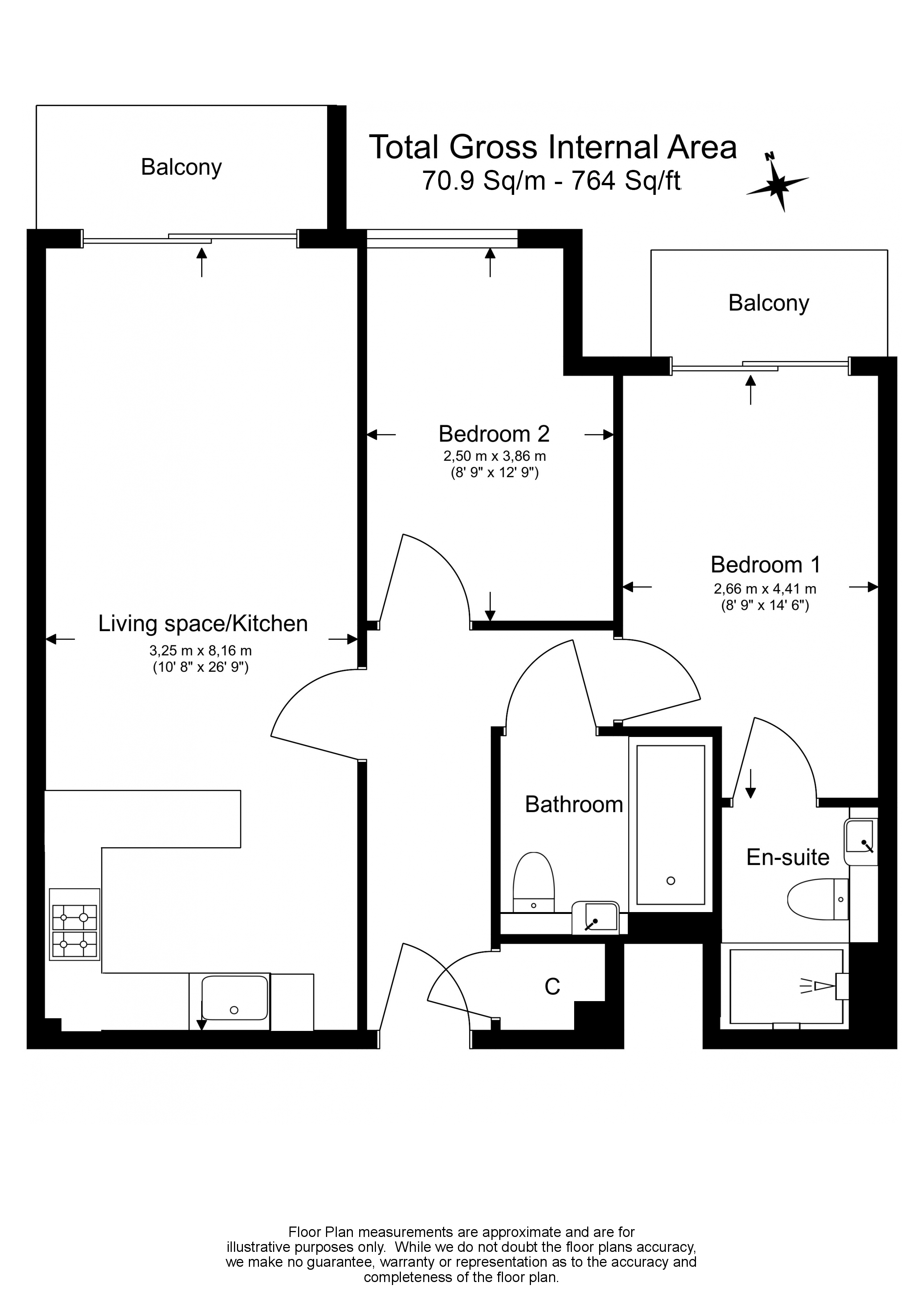 2 bedrooms apartments/flats to sale in Boulevard Drive, Beaufort Park, Colindale-Floorplan