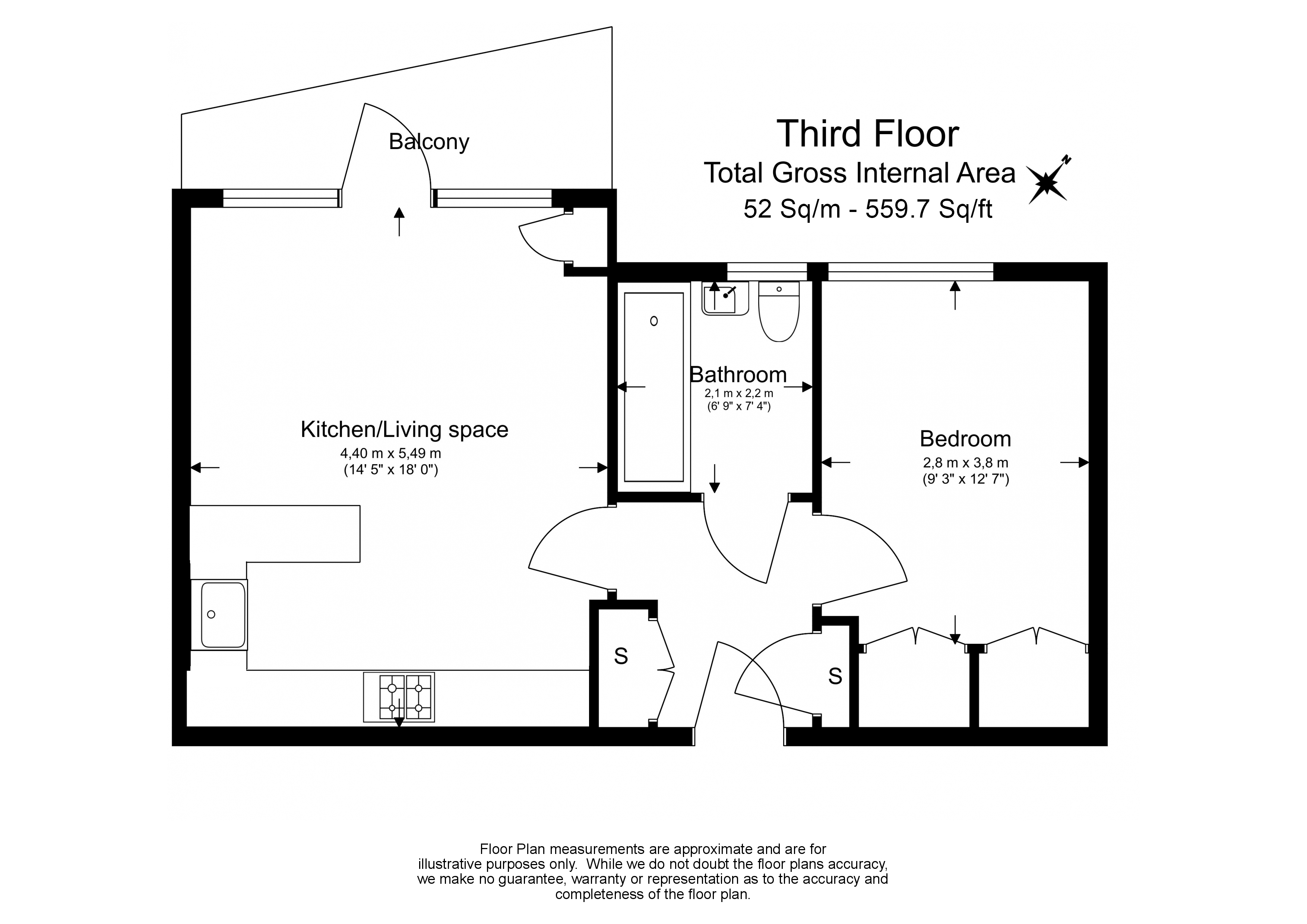 1 bedroom apartments/flats to sale in Bristol Avenue, Colindale-Floorplan
