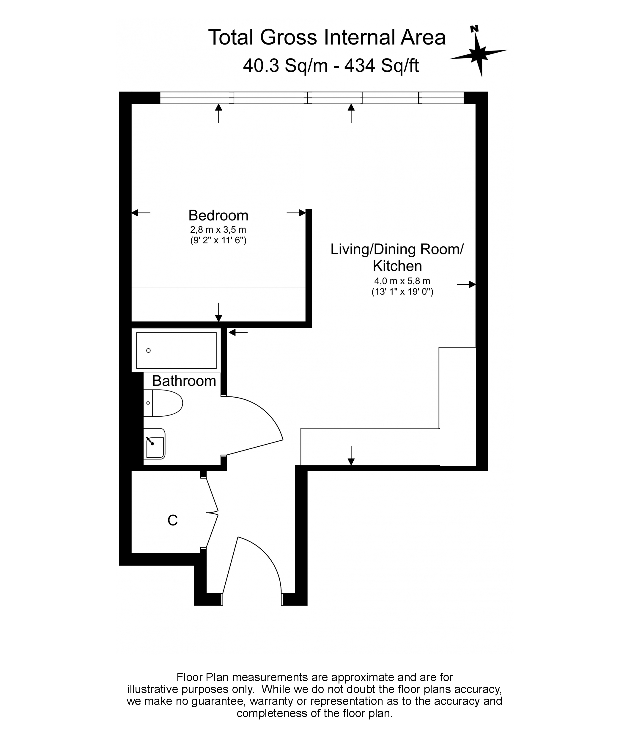 1 bedroom apartments/flats to sale in Western Avenue, Perivale, Greenford-Floorplan
