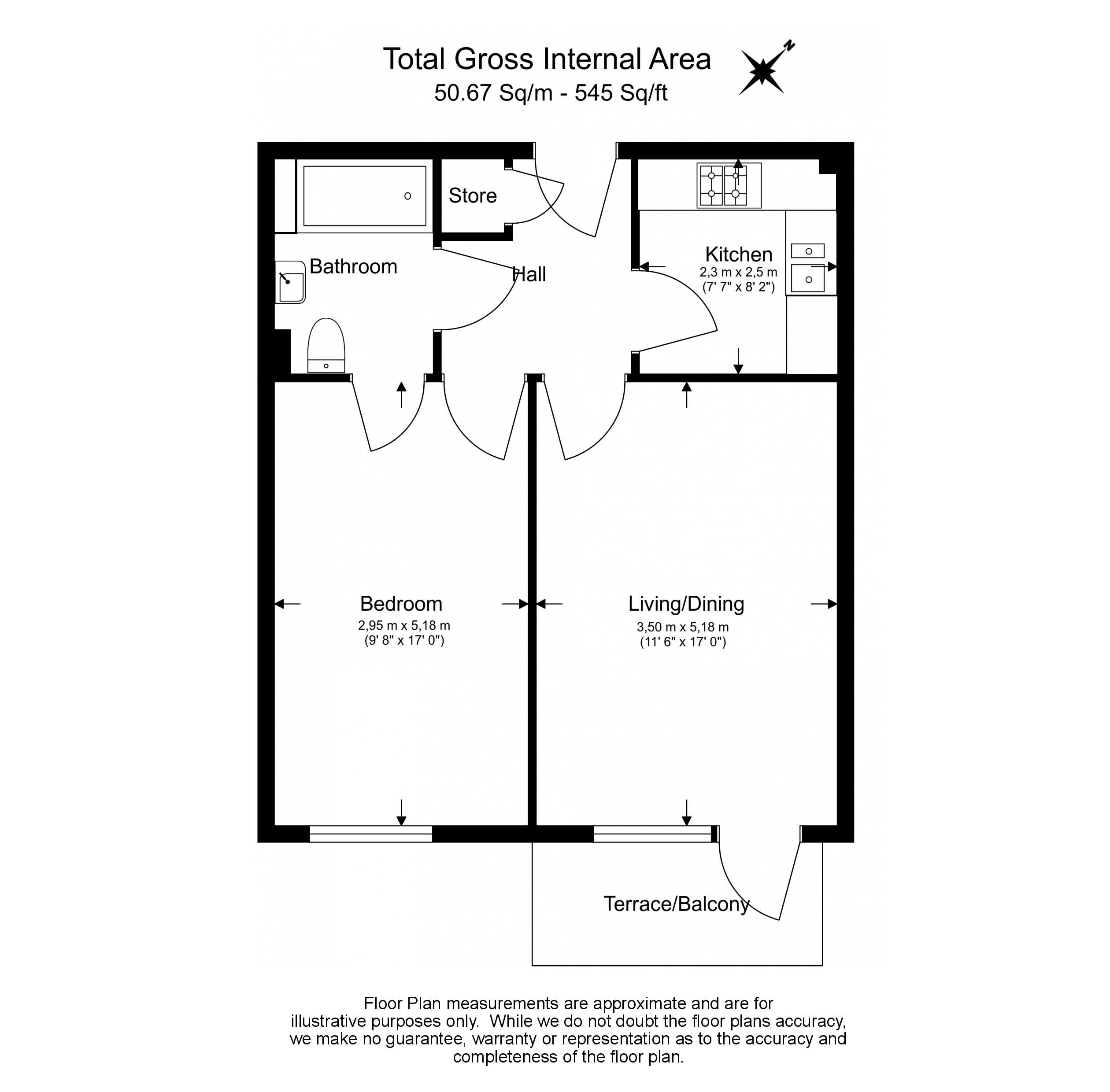 1 bedroom apartments/flats to sale in Observer Close, Colindale-Floorplan