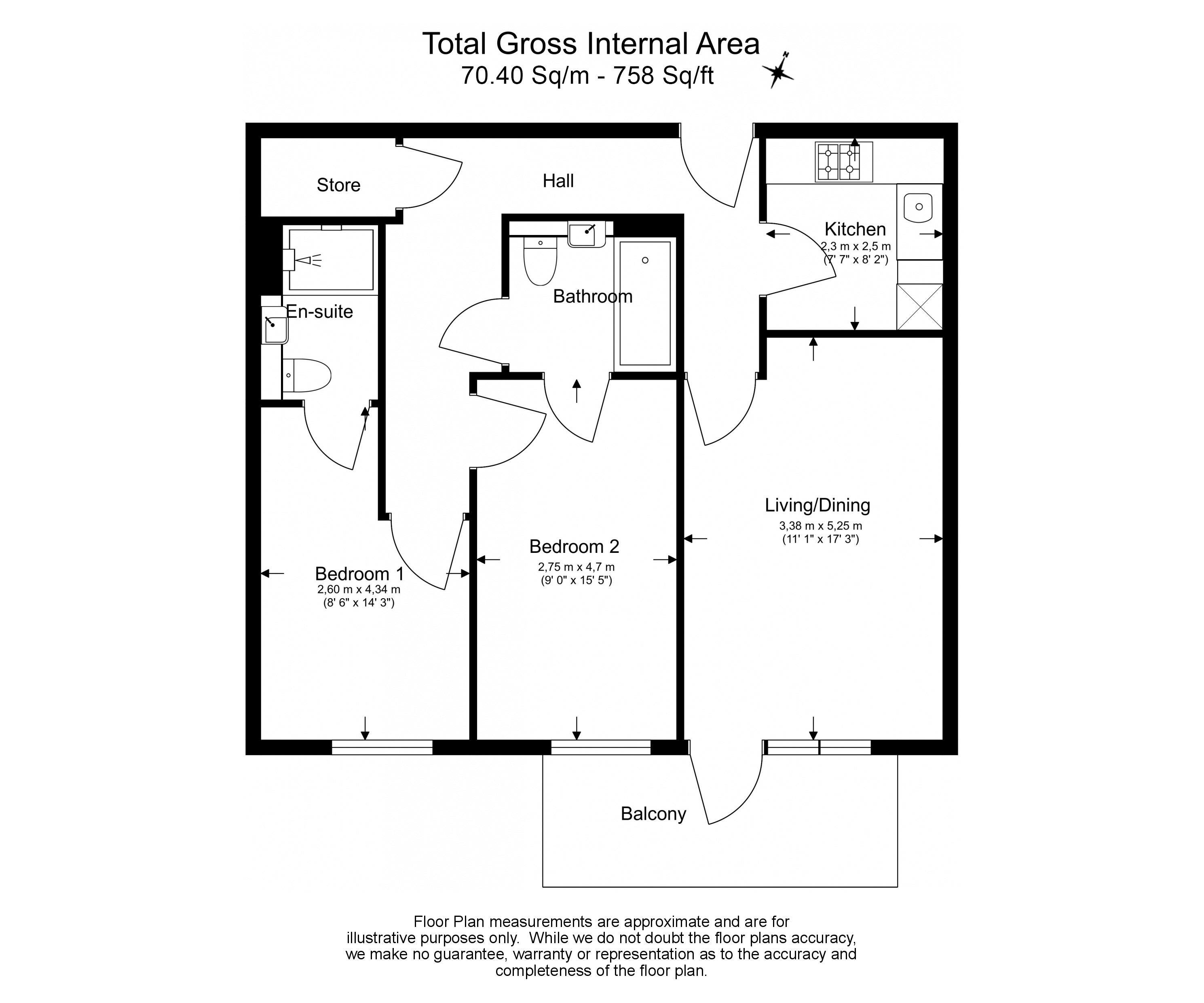 2 bedrooms apartments/flats to sale in Chronicle Avenue, Colindale-Floorplan