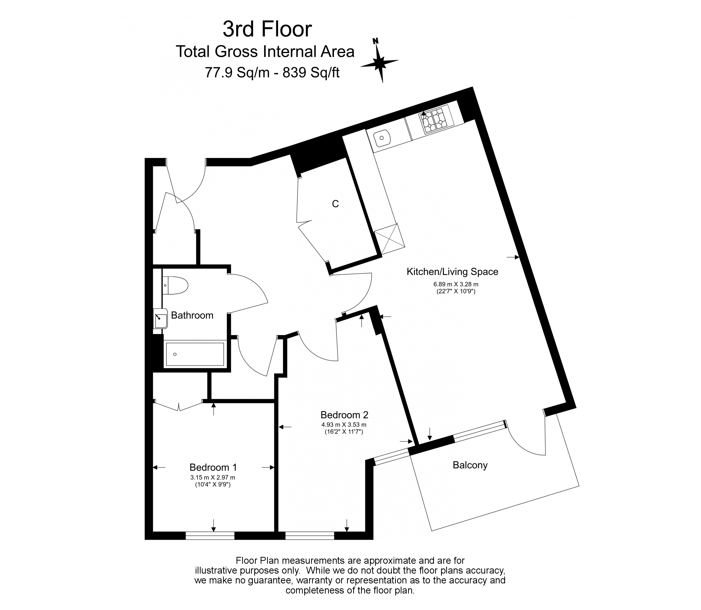 2 bedrooms apartments/flats to sale in Aerodrome Road, Beaufort Park, Colindale-Floorplan