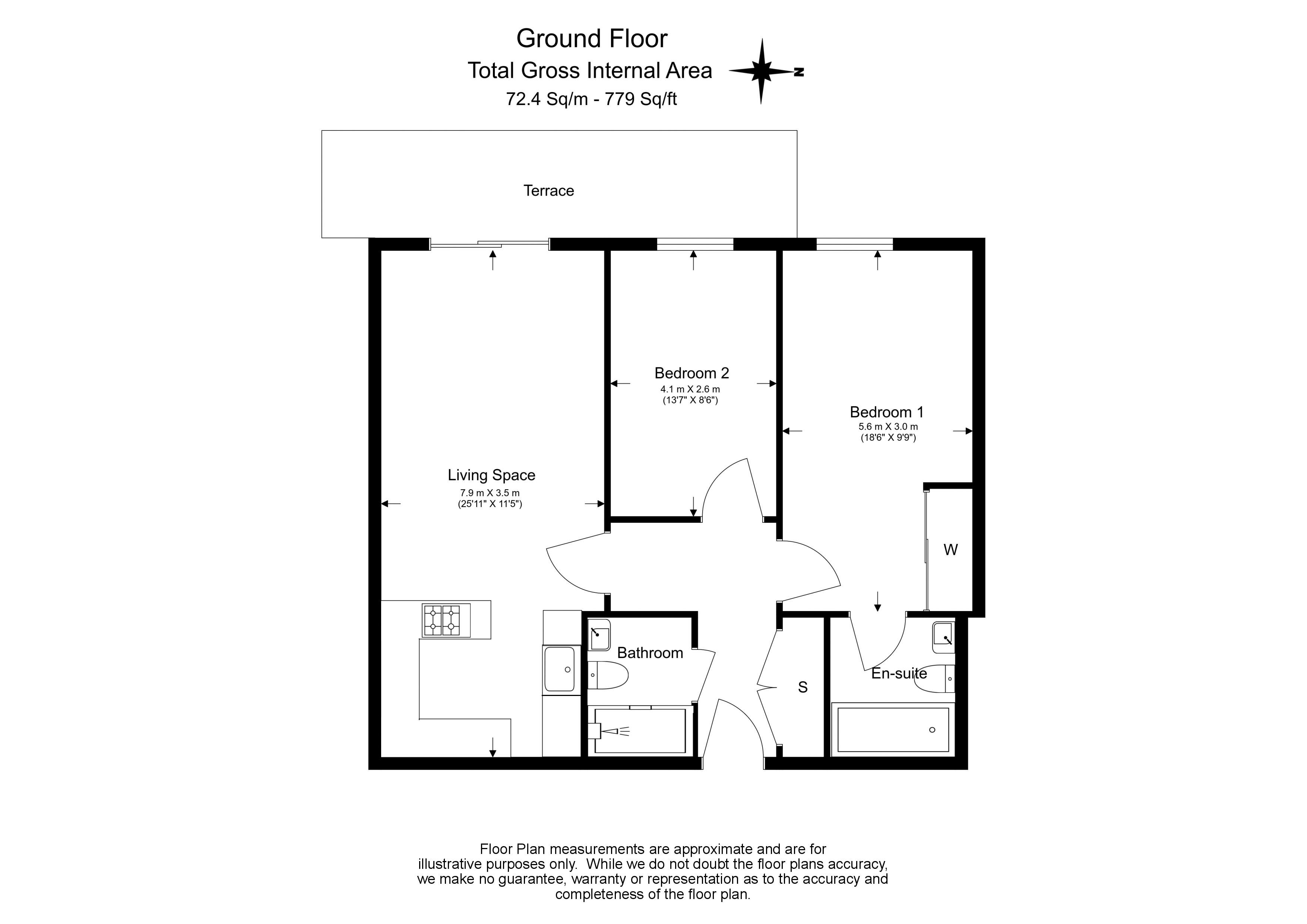 2 bedrooms apartments/flats to sale in Bromyard Avenue, Ealing-Floorplan