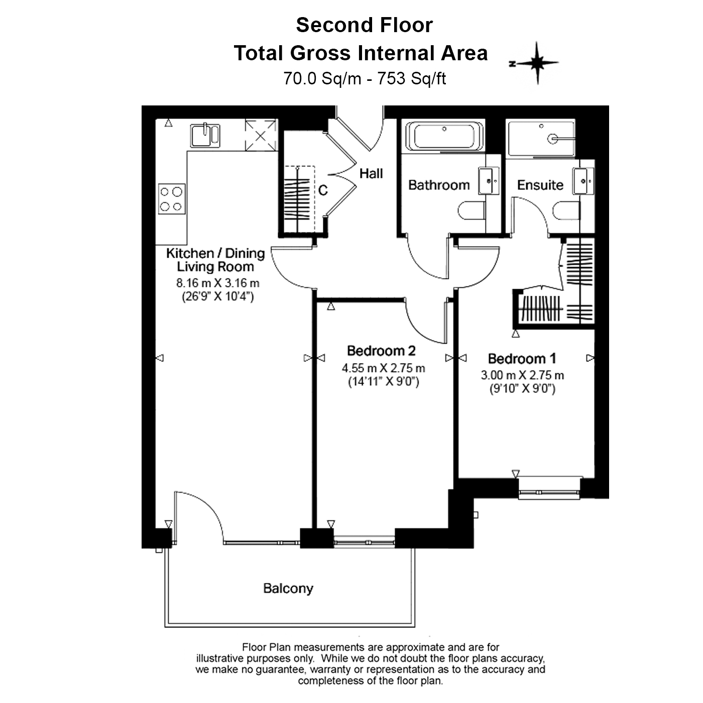 2 bedrooms apartments/flats to sale in Beaufort Square, Beaufort Park, Colindale-Floorplan