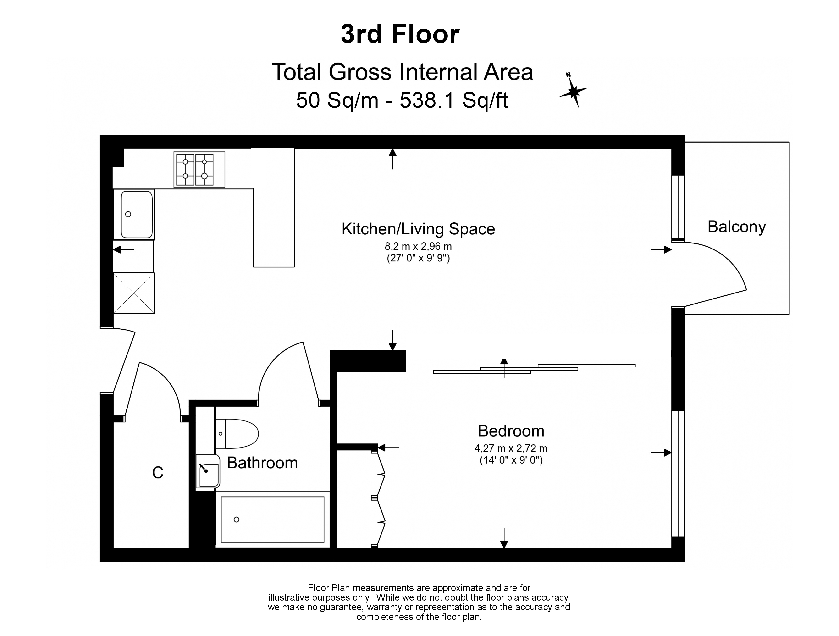 Studio apartments/flats to sale in Beaufort Square, Beaufort Park, Colindale-Floorplan