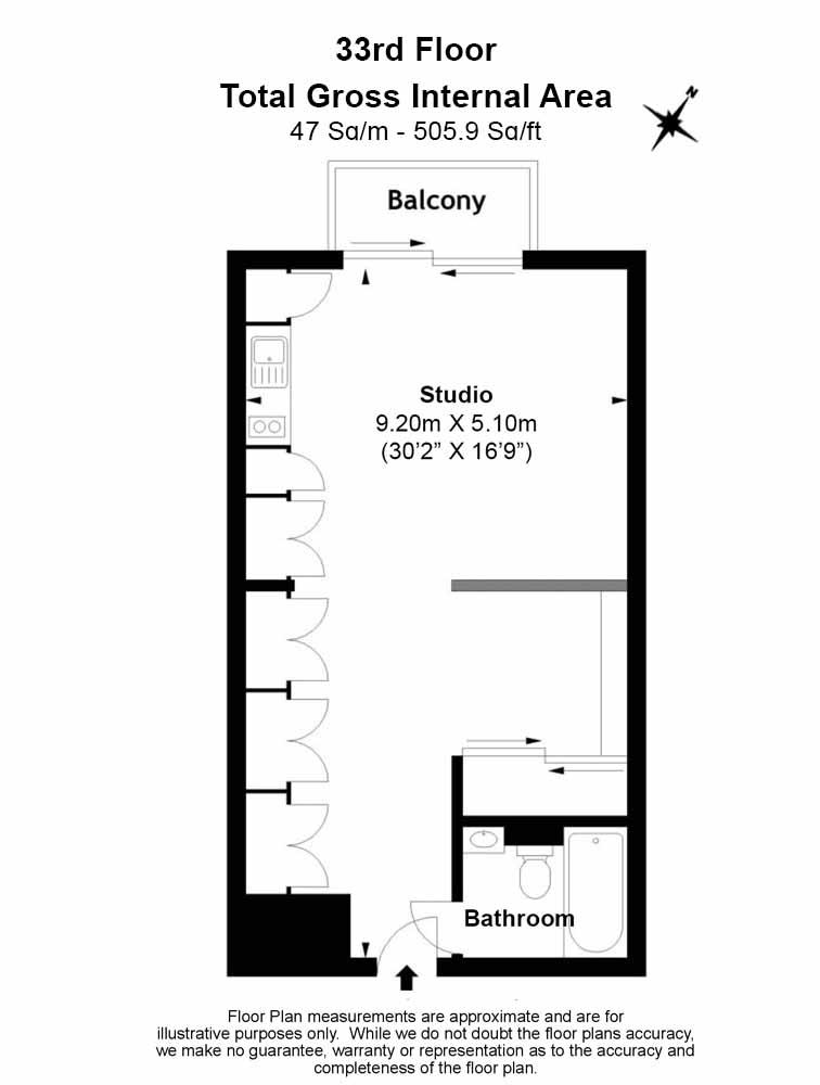1 bedroom apartments/flats to sale in Pan Peninsula Square, Canary Wharf-Floorplan