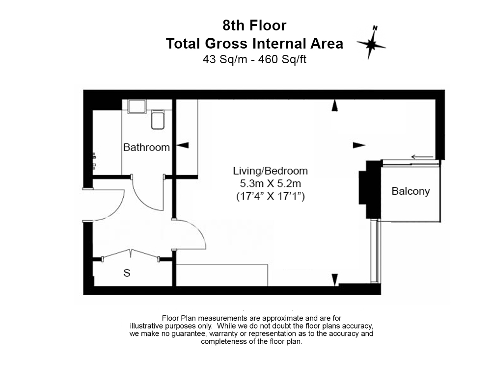 Studio apartments/flats to sale in Royal Mint Street, Tower Hill-Floorplan