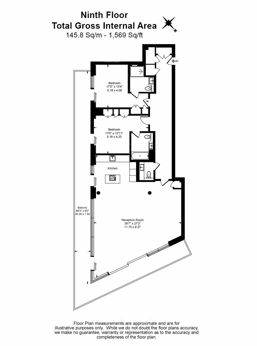 2 bedrooms apartments/flats to sale in Earls Way, Tower Bridge-Floorplan