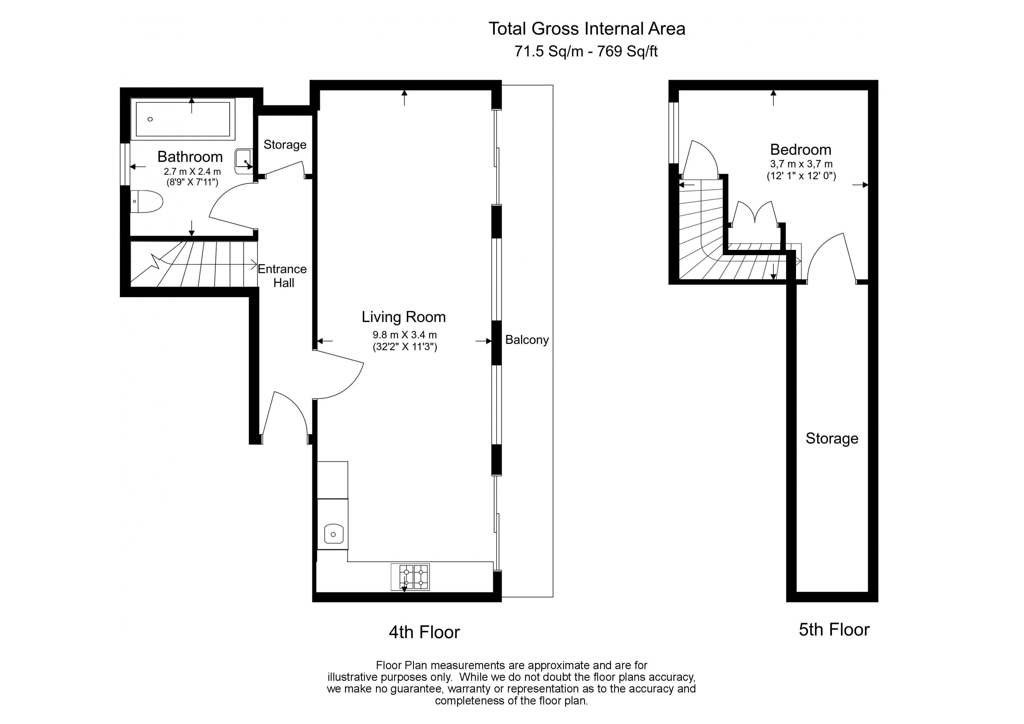 1 bedroom apartments/flats to sale in Westland Place, Old Street-Floorplan