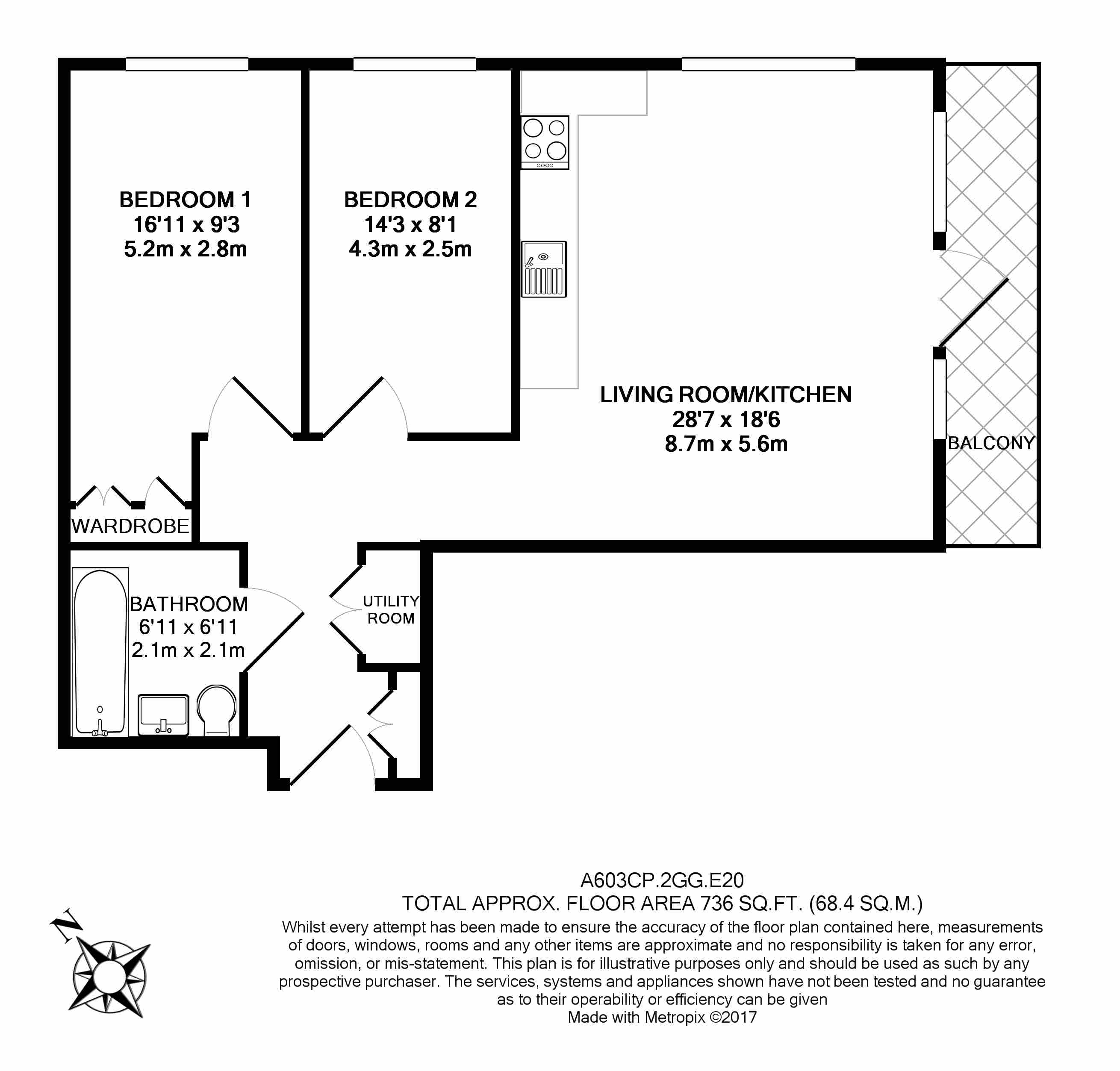 2 bedrooms apartments/flats to sale in Glasshouse Gardens, Stratford-Floorplan