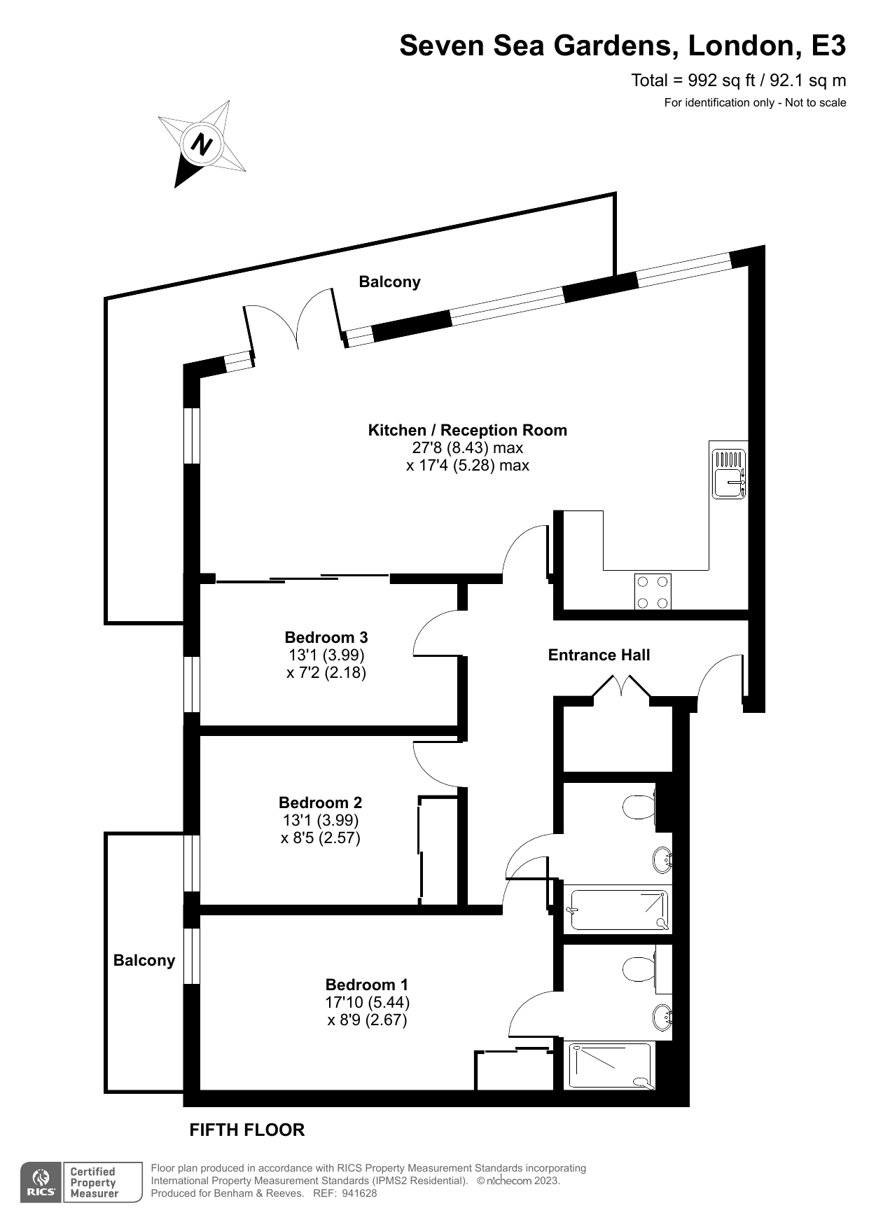 3 bedrooms to sale in Seven Sea Gardens, Langdon Park-Floorplan