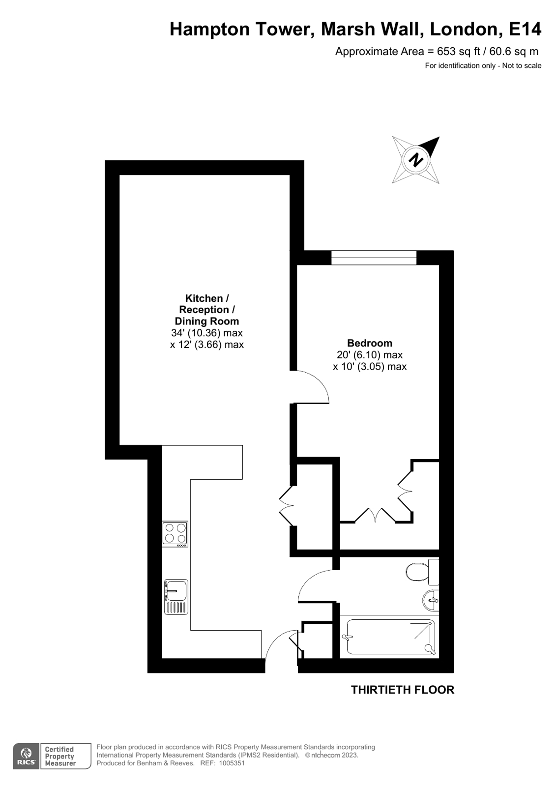 1 bedroom apartments/flats to sale in Marsh Wall, Canary Wharf-Floorplan