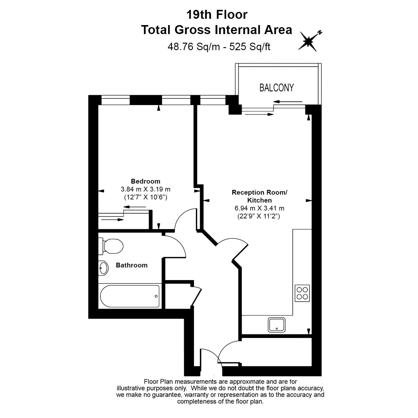 1 bedroom apartments/flats to sale in Alie Street, Whitechapel-Floorplan