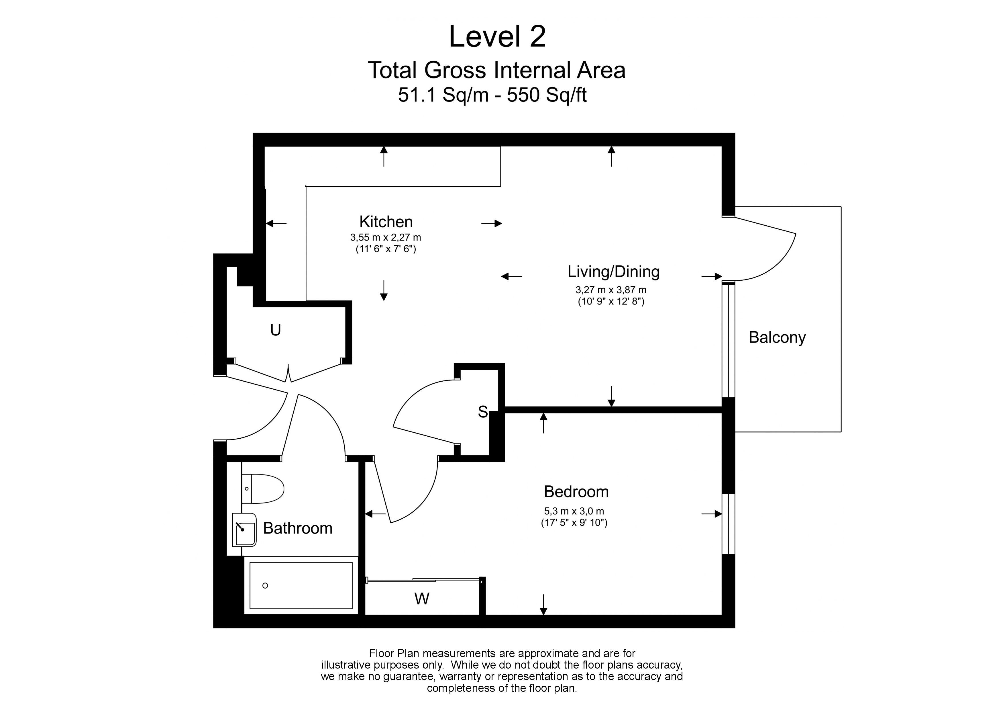 1 bedroom apartments/flats to sale in Brook Road, Clarendon, Hornsey-Floorplan