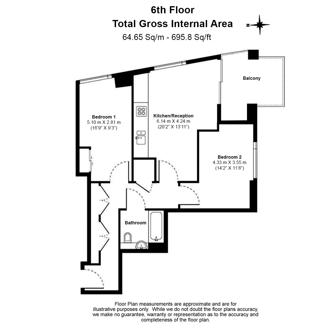 2 bedrooms apartments/flats to sale in Station Road, Lewisham-Floorplan