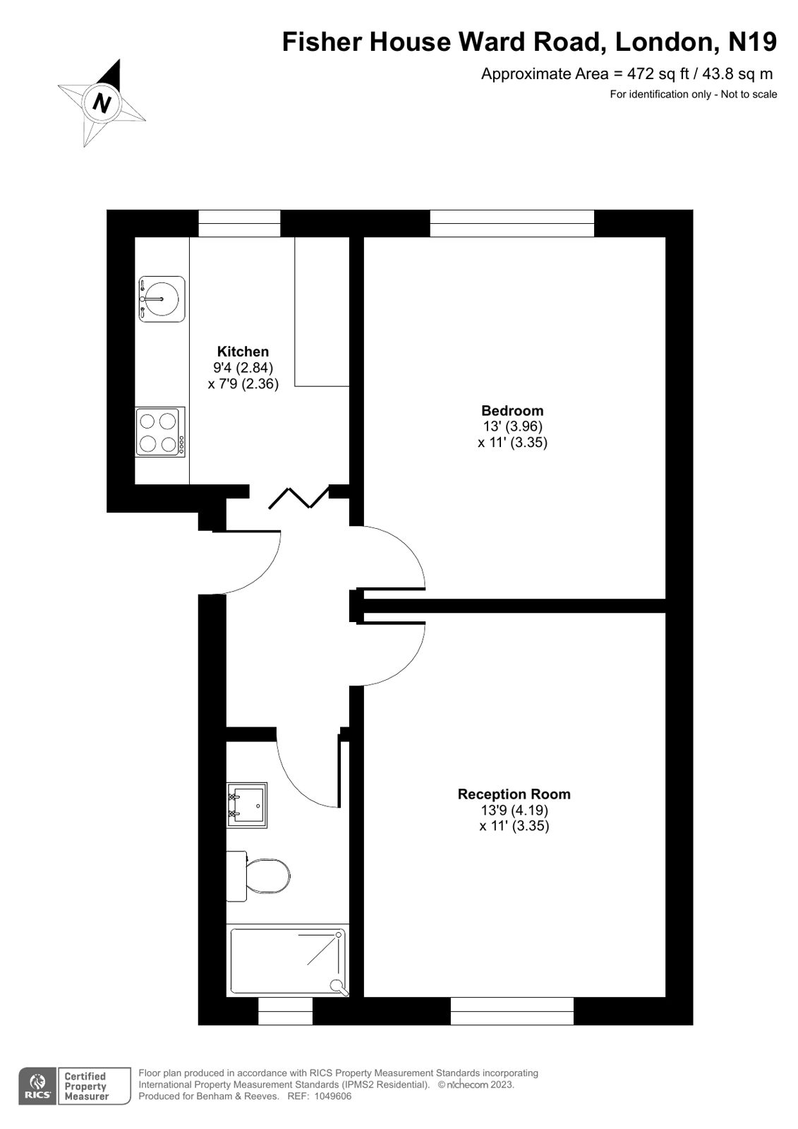1 bedroom apartments/flats to sale in Ward Road, Tufnell Park-Floorplan