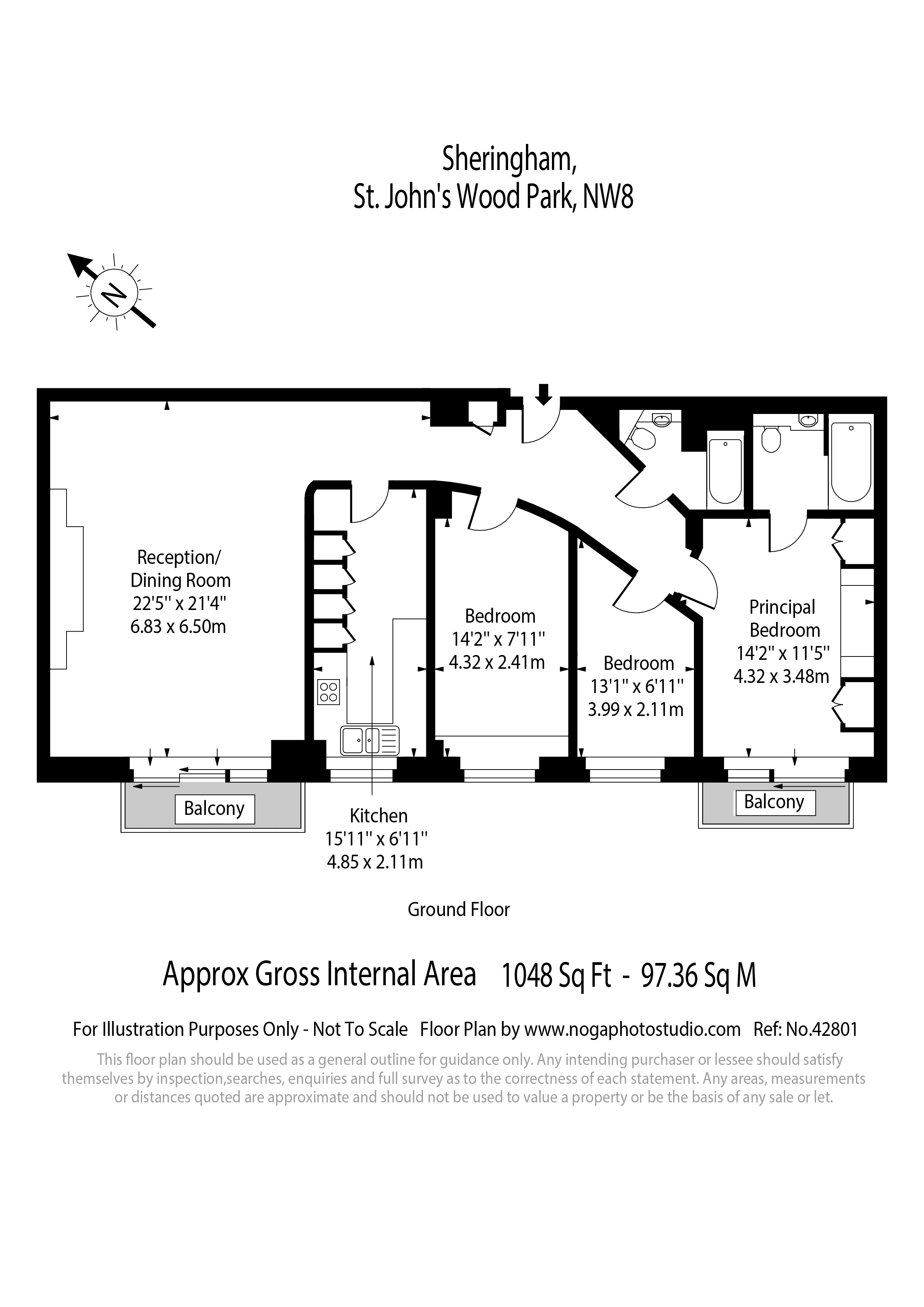 3 bedrooms apartments/flats to sale in St. John's Wood Park, St. John's Wood, London-Floorplan