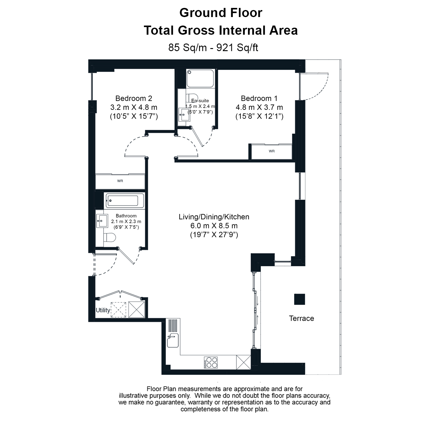 2 bedrooms apartments/flats to sale in The Avenue, Queen's Park-Floorplan