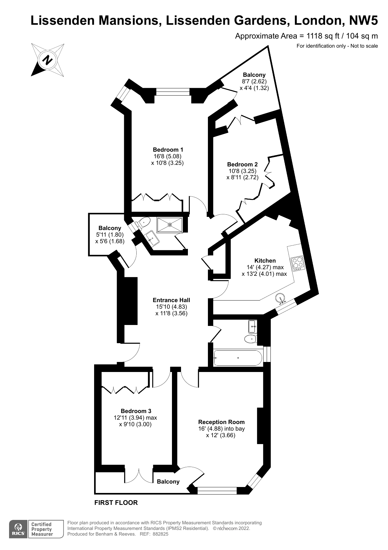 3 bedrooms apartments/flats to sale in Lissenden Mansions, Lissenden Gardens-Floorplan