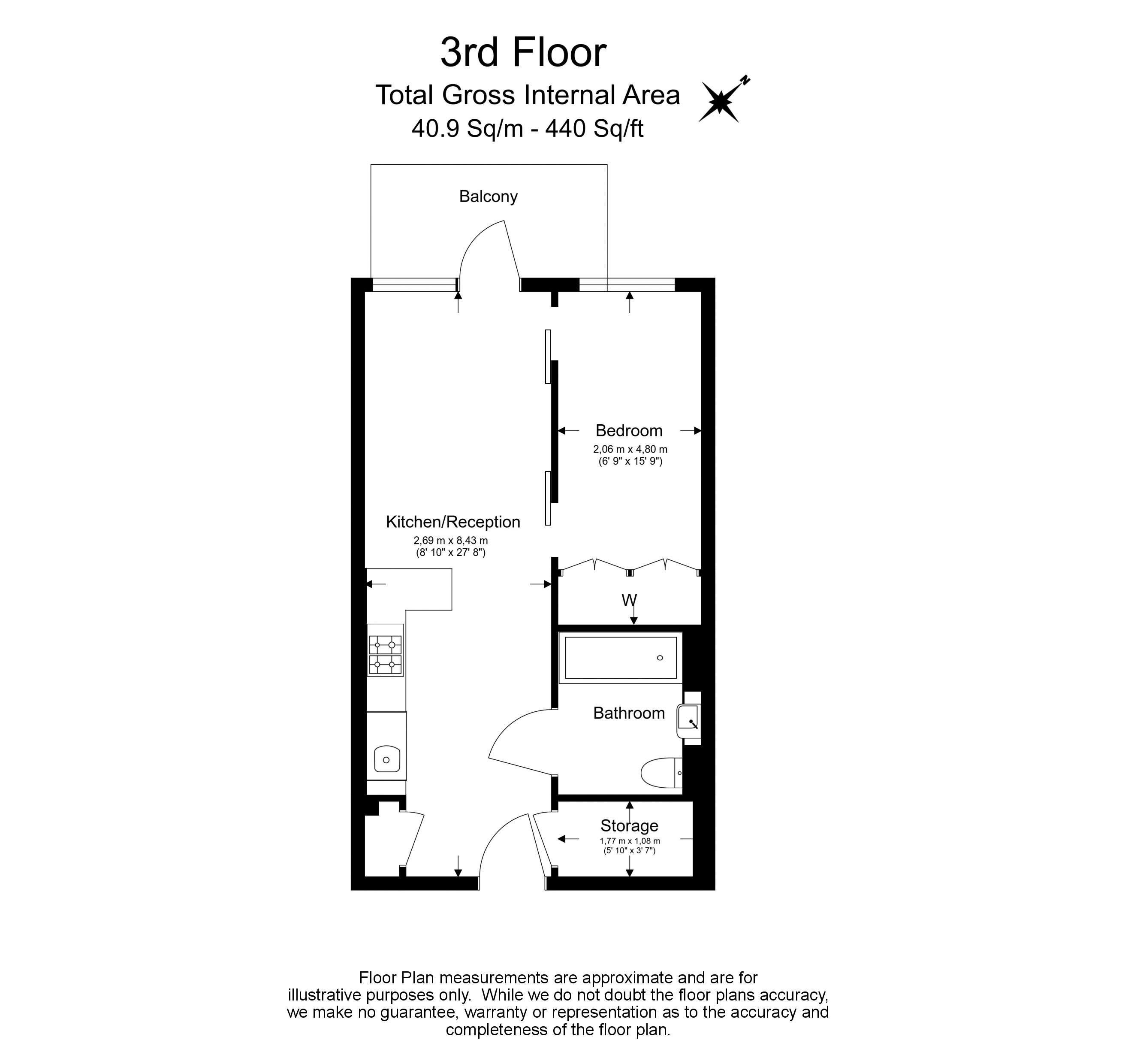 Studio apartments/flats to sale in Victory Parade, Woolwich-Floorplan