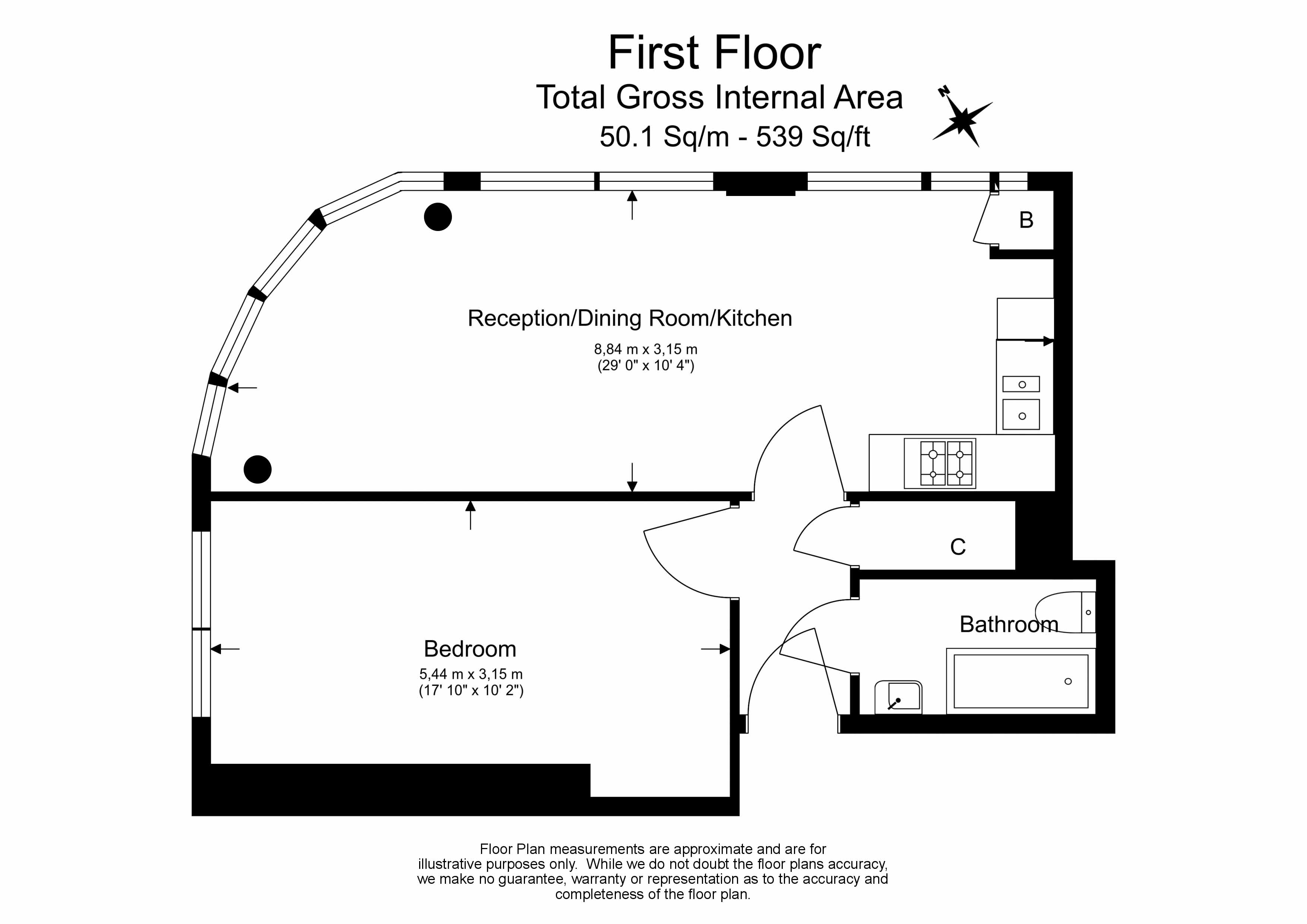 1 bedroom apartments/flats to sale in Sheldon Square, Paddington-Floorplan