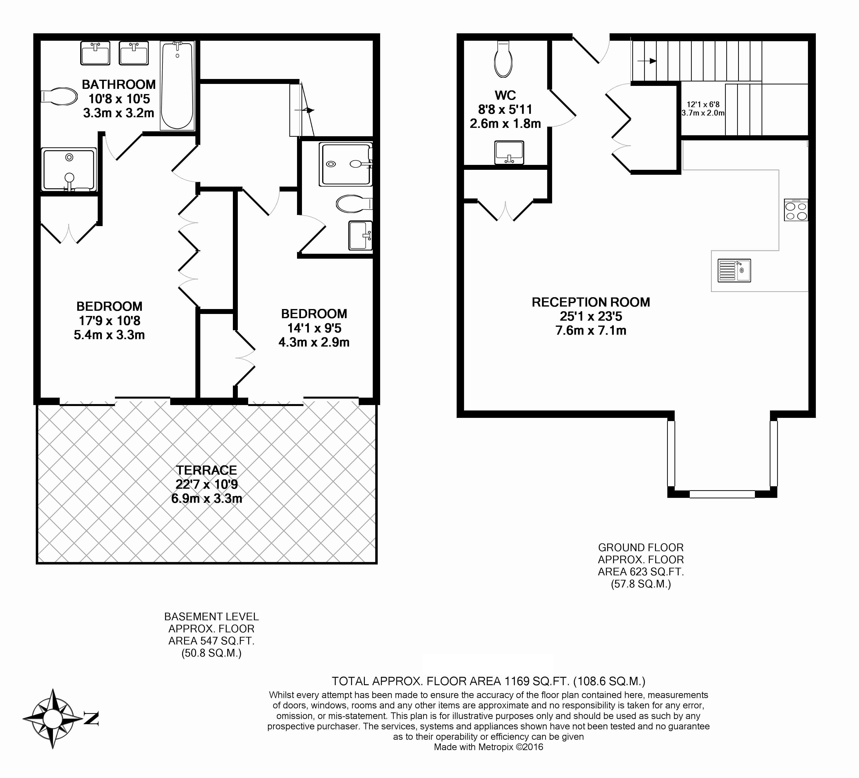 2 bedrooms apartments/flats to sale in Pearson Square, Fitzrovia-Floorplan