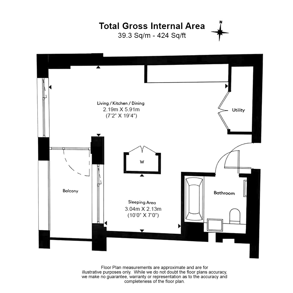 Studio apartments/flats to sale in Kennington Lane, Oval Village, Kennington-Floorplan